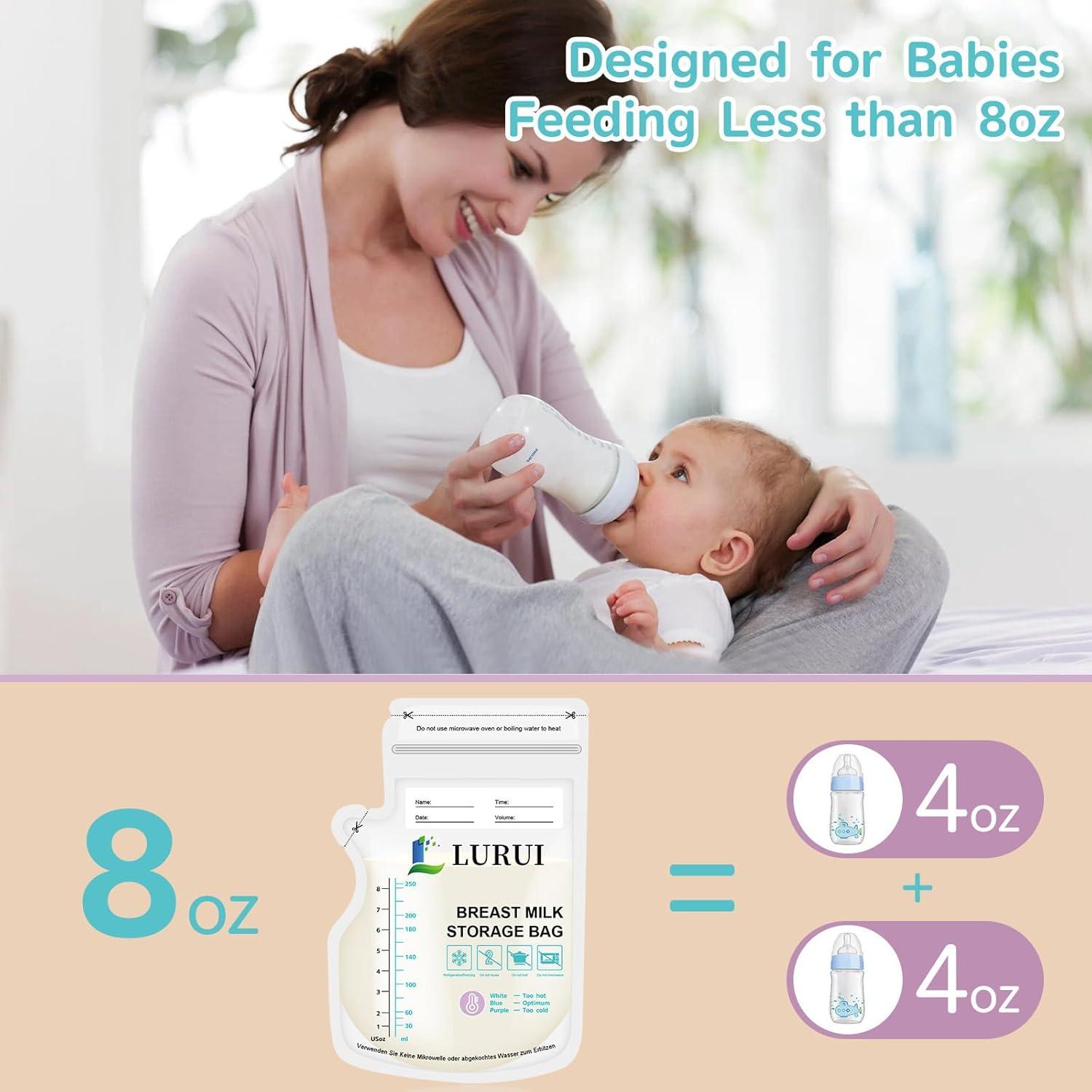 60 Bolsas de Almacenamiento de Leche Materna Lurui 240ml Sin BPA