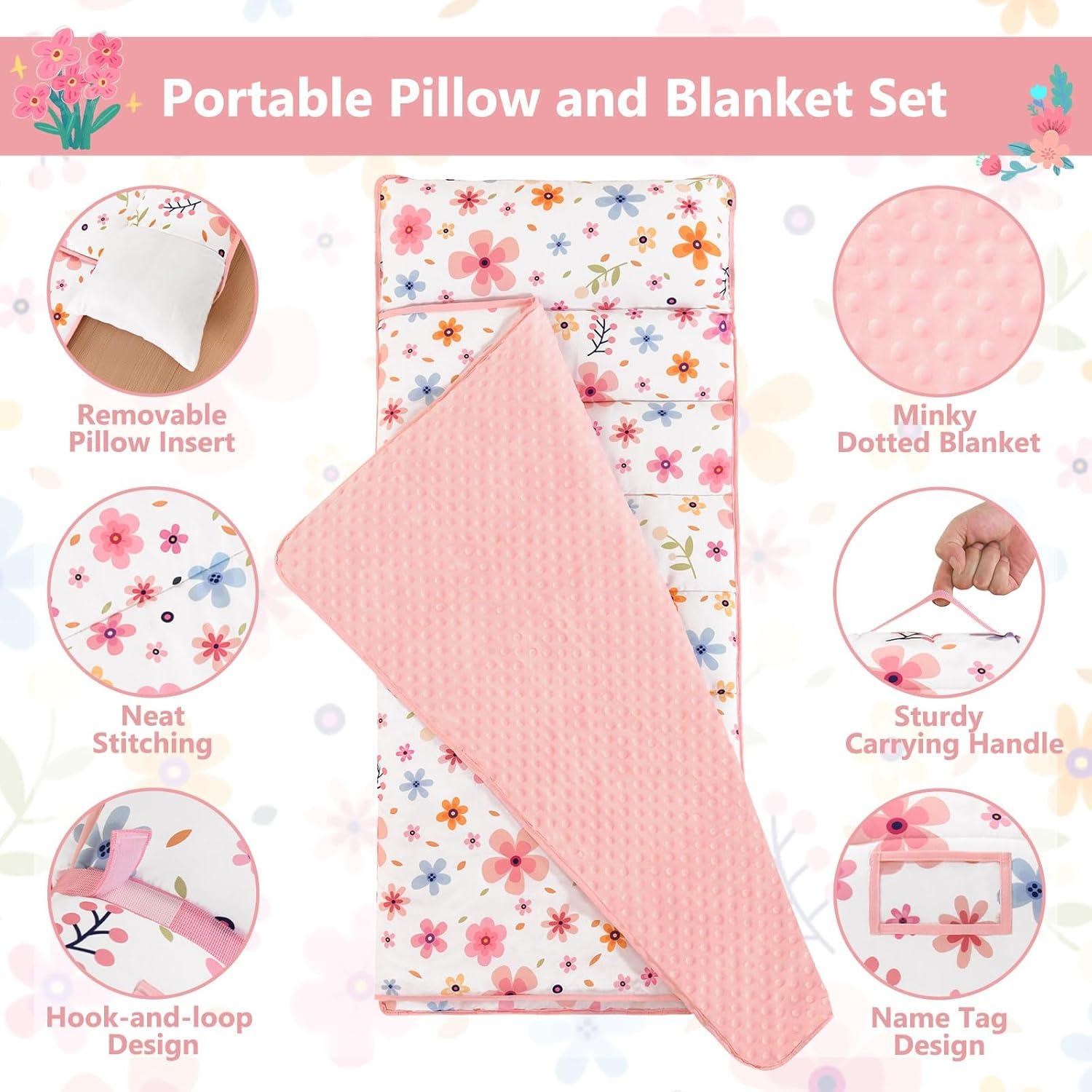 Estera para Siesta Floral Cozyholy 140x58 cm con Almohada