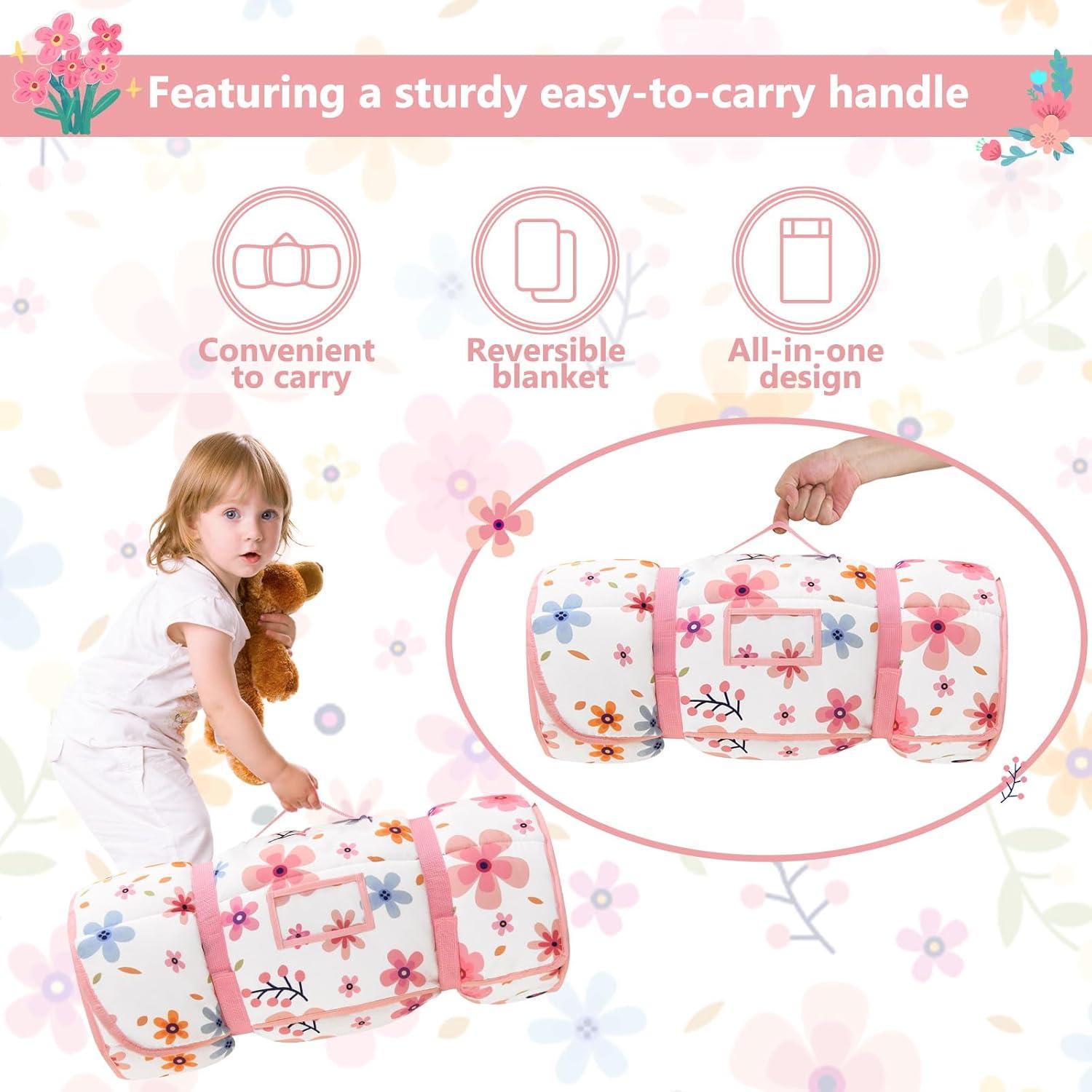 Estera para Siesta Floral Cozyholy 140x58 cm con Almohada