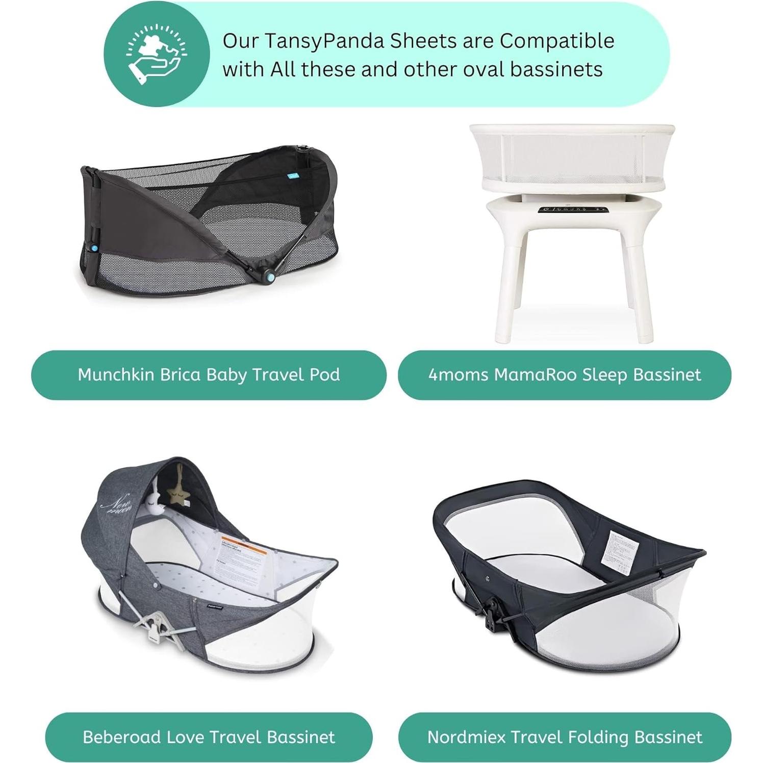 Sábanas para Cuna Tansy Panda 3PC 76.2x45.7cm Suaves Unisex