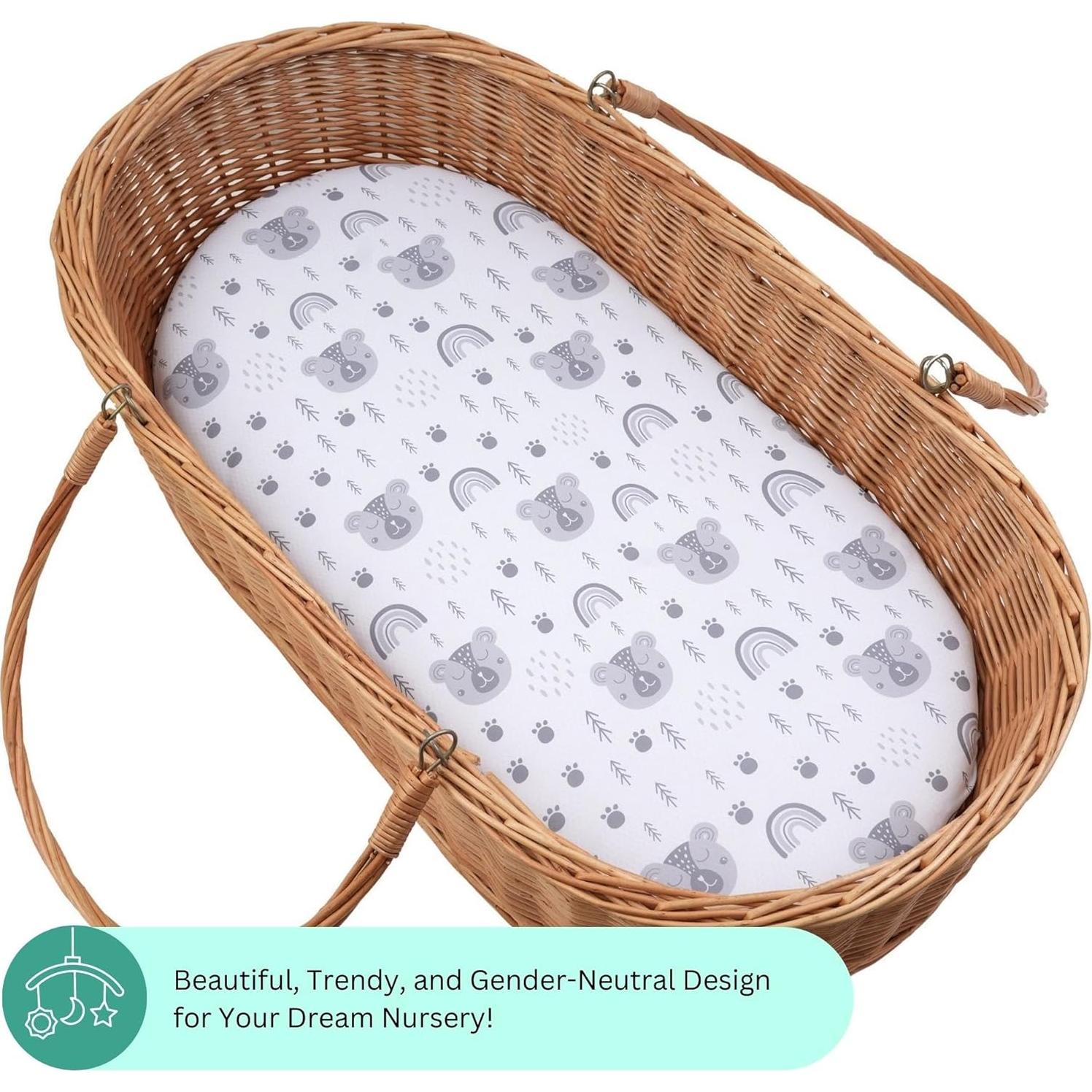 Sábanas para Cuna Tansy Panda 3PC 76.2x45.7cm Suaves Unisex