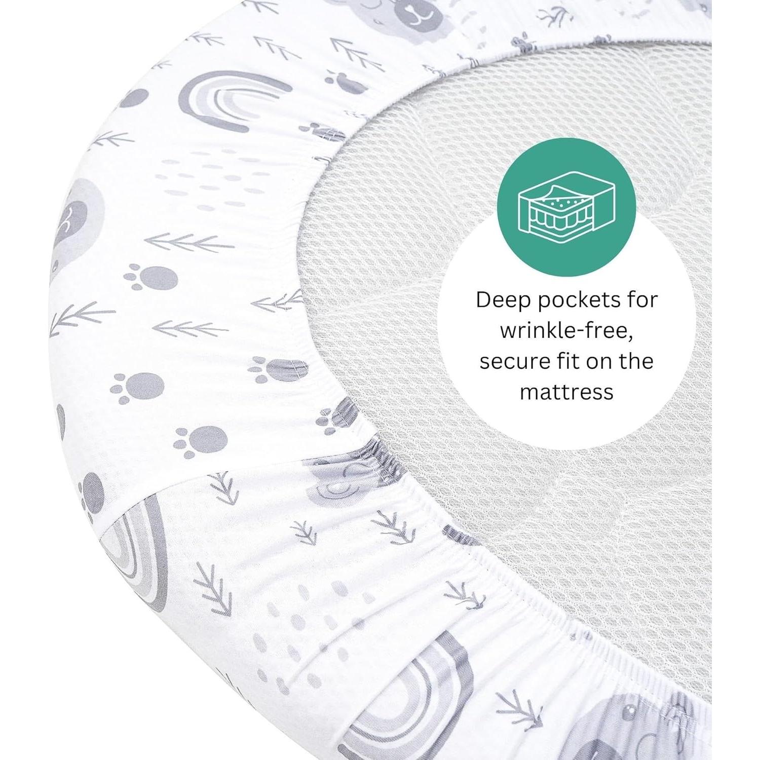 Sábanas para Cuna Tansy Panda 3PC 76.2x45.7cm Suaves Unisex