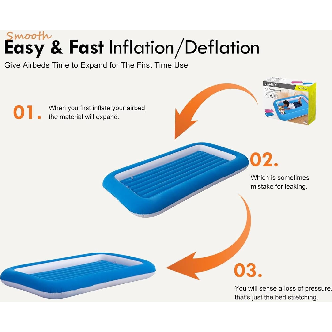 Colchón Inflable para Niños RAPTAVIS 152x89 cm Aterciopelado