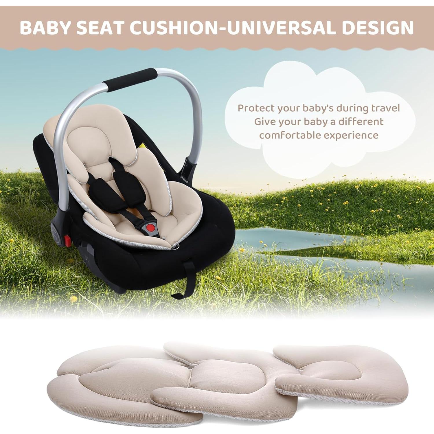 Cojín para Asiento de Auto Bebés Universal Beige - Reversible
