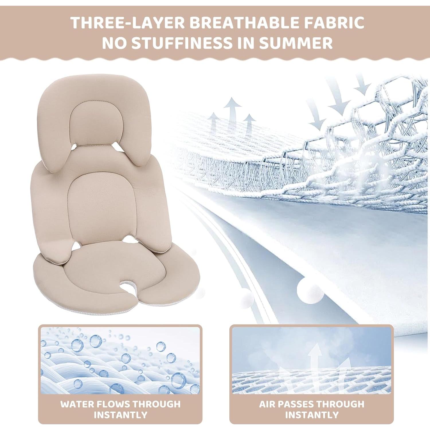 Cojín para Asiento de Auto Bebés Universal Beige - Reversible