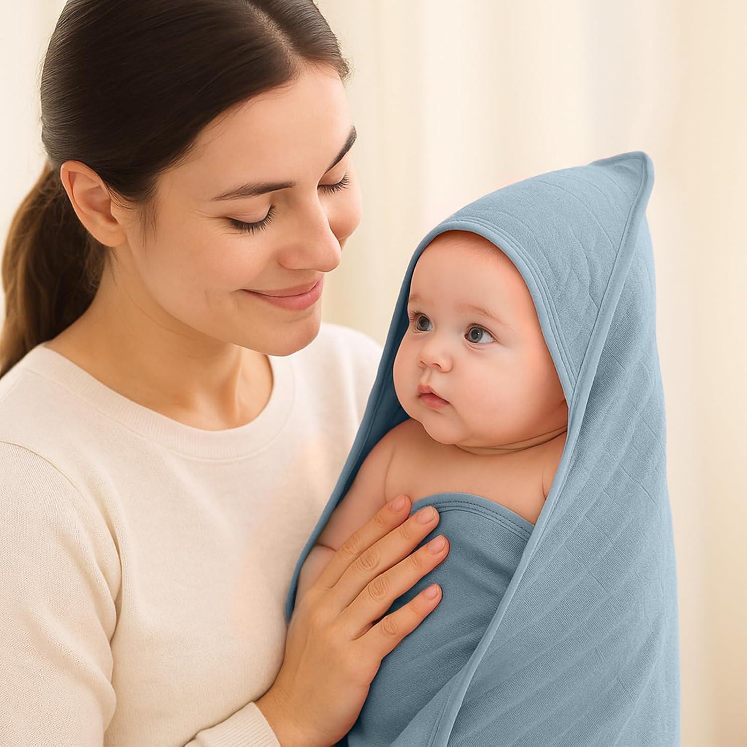 Juego de 4 Toallas de Baño con Capucha Preboun 81x81cm Algodón