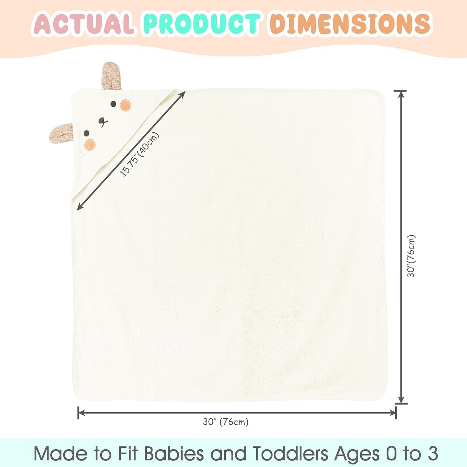 Toalla con Capucha Bebé Favour 76x76 cm Algodón Cordero Beige