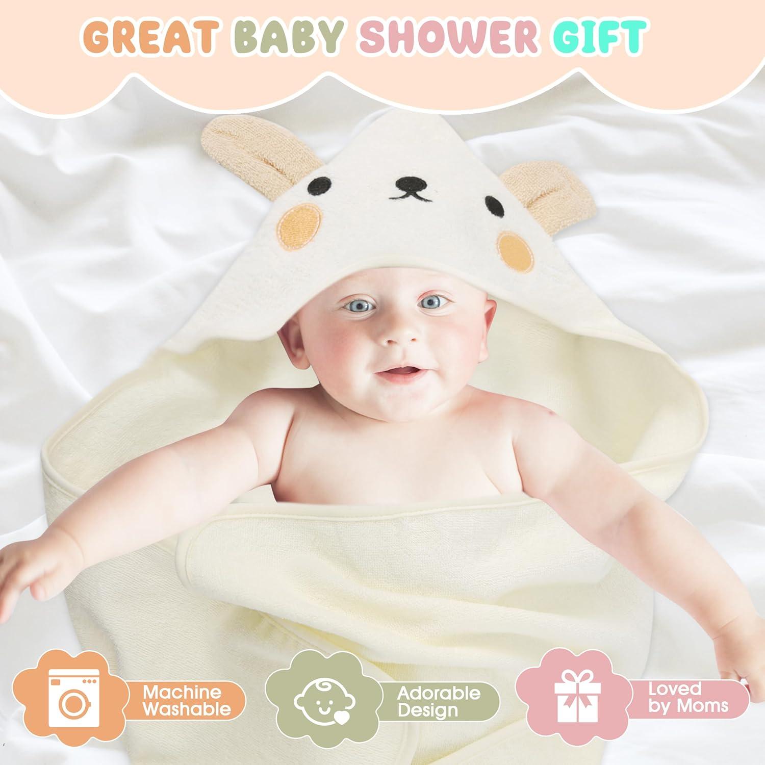 Toalla con Capucha Bebé Favour 76x76 cm Algodón Cordero Beige