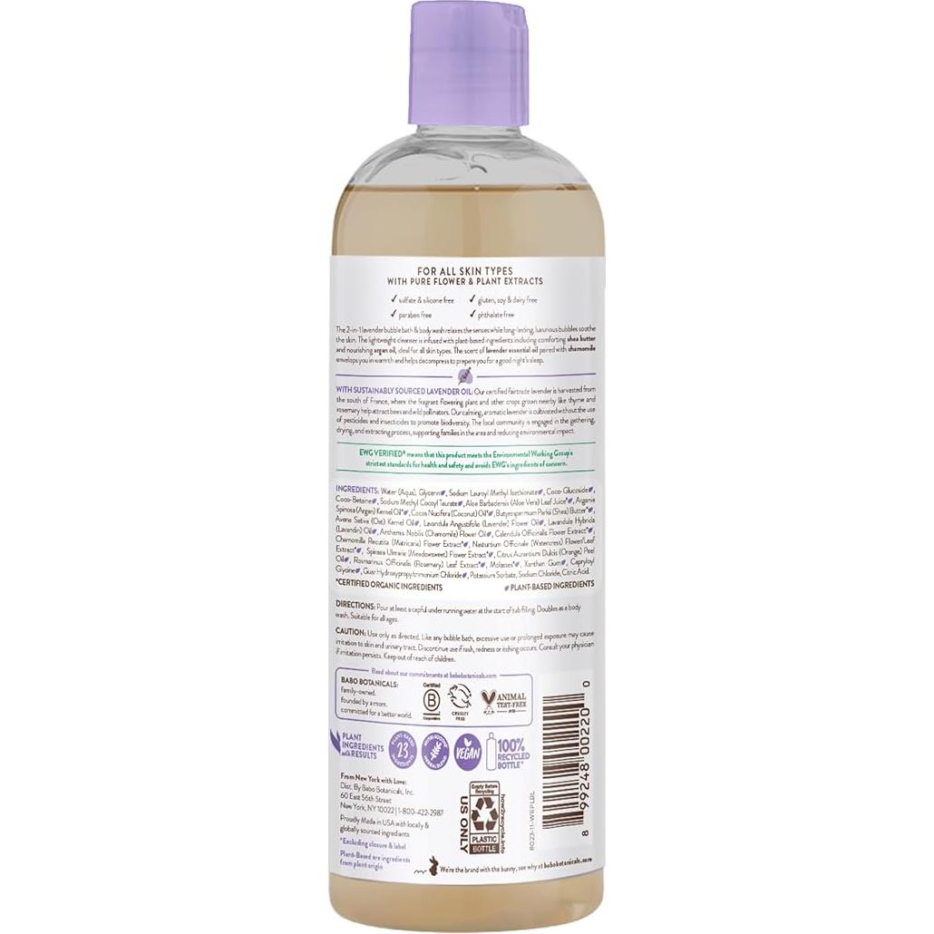 Baño de Burbujas Calmante Babo Botanicals 443 ml - Lavanda