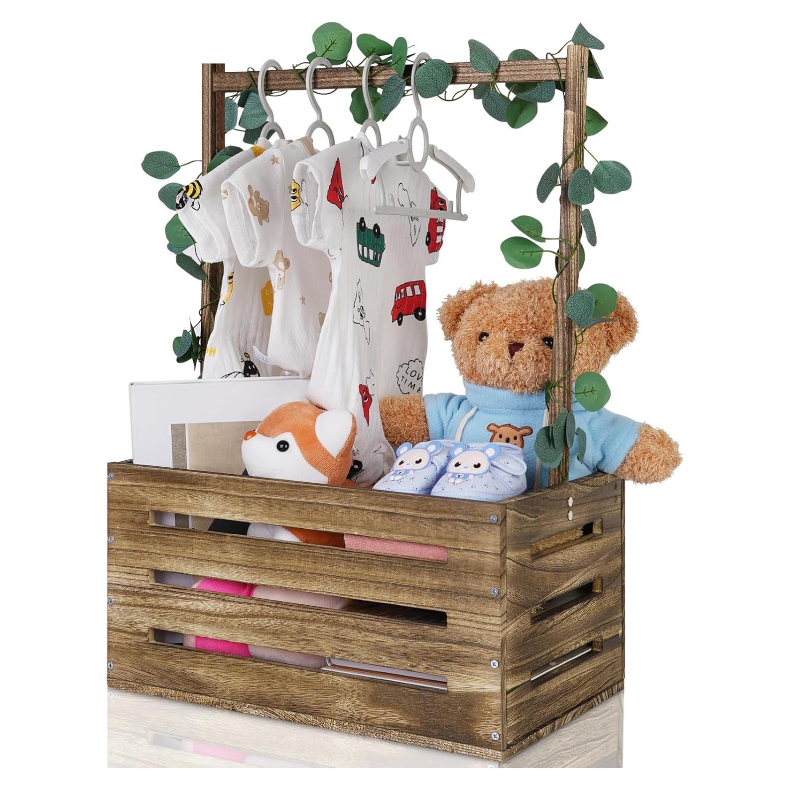 Caja de Madera Snpwne para Bebé 40.6x30.5x22.9cm Negra