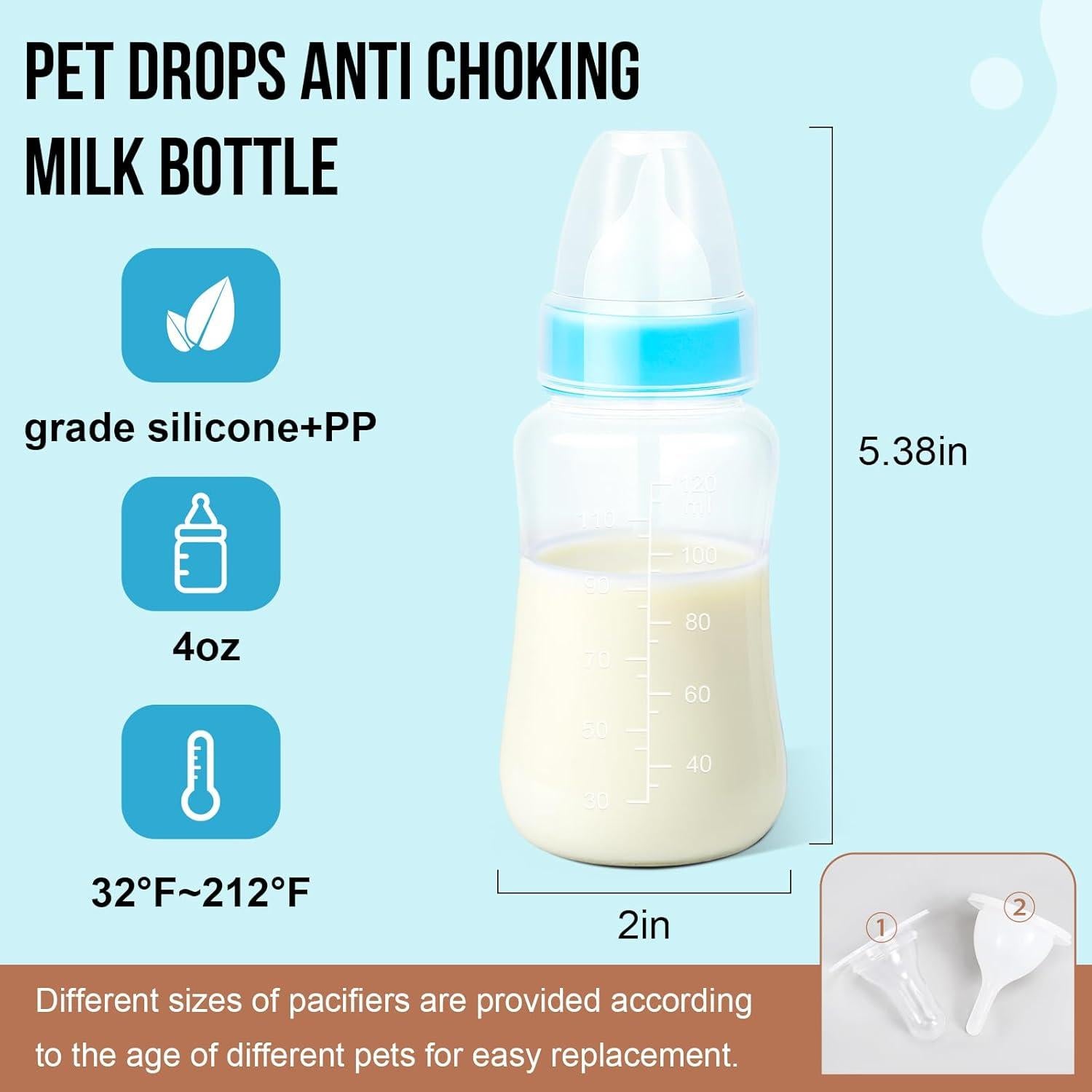 Botella de Alimentación para Cachorros y Gatitos 220g - Kit de 4
