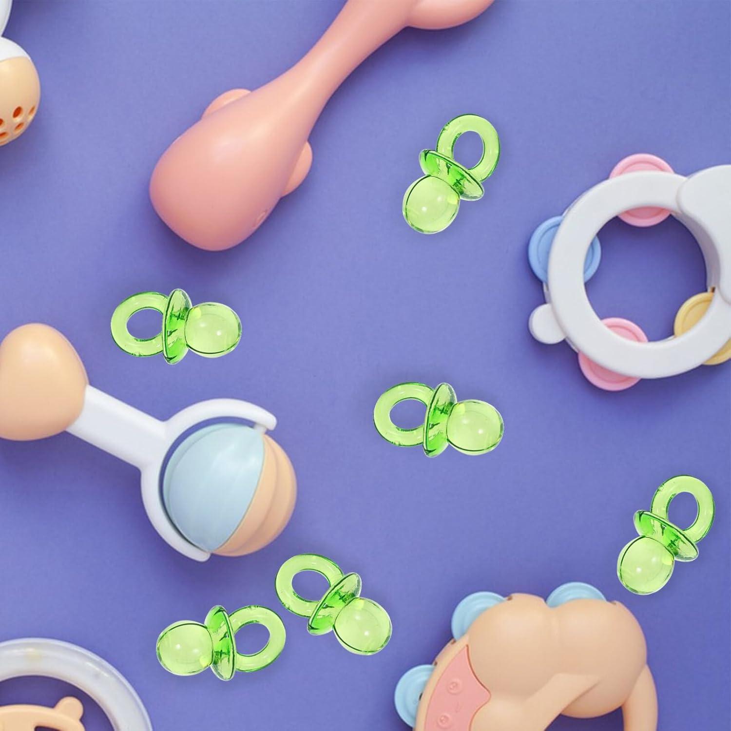 2 Mini Chupetes Acrílicos Azul para Baby Shower y Cumpleaños