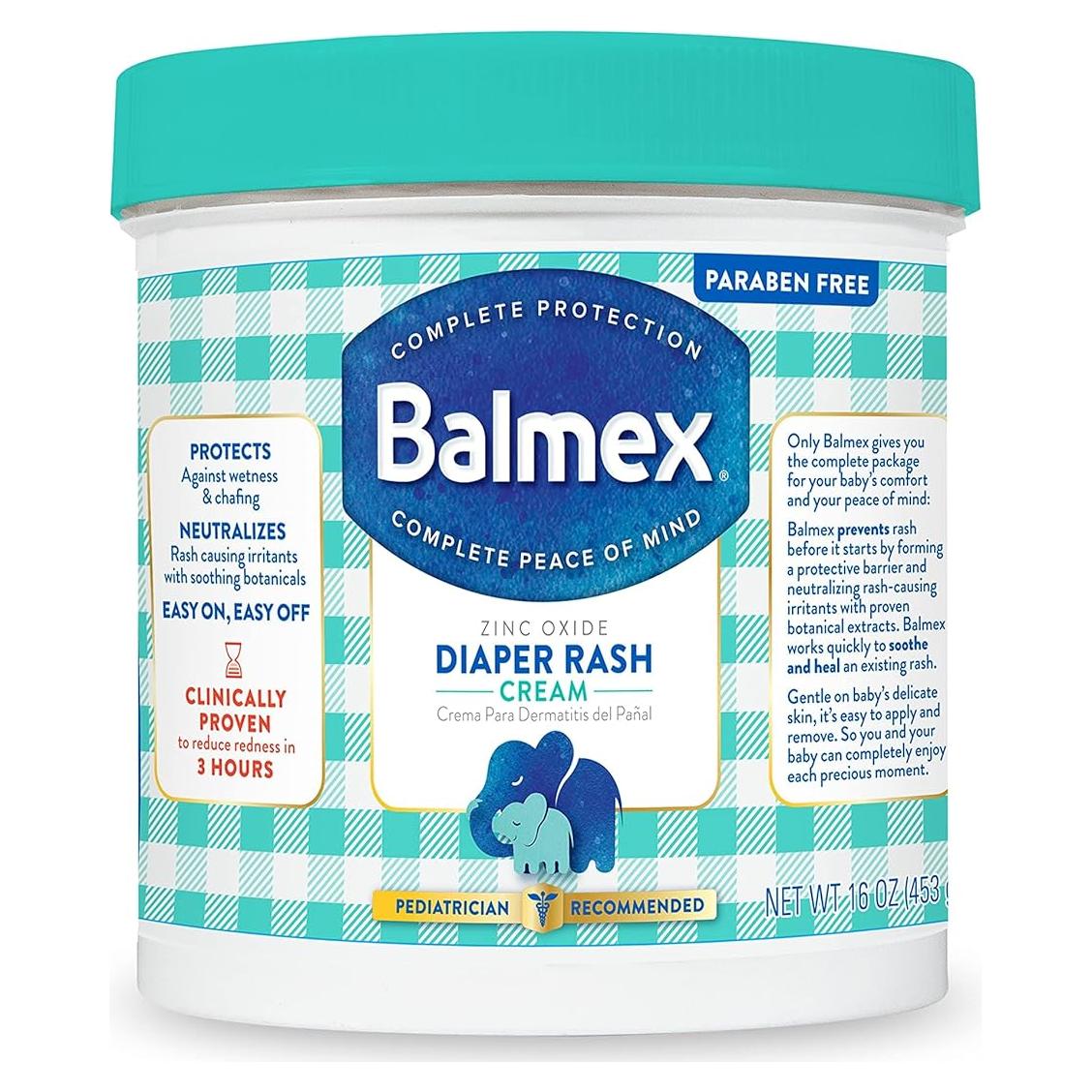 Crema para Dermatitis del Pañal Balmex 453g - Protección Diaria