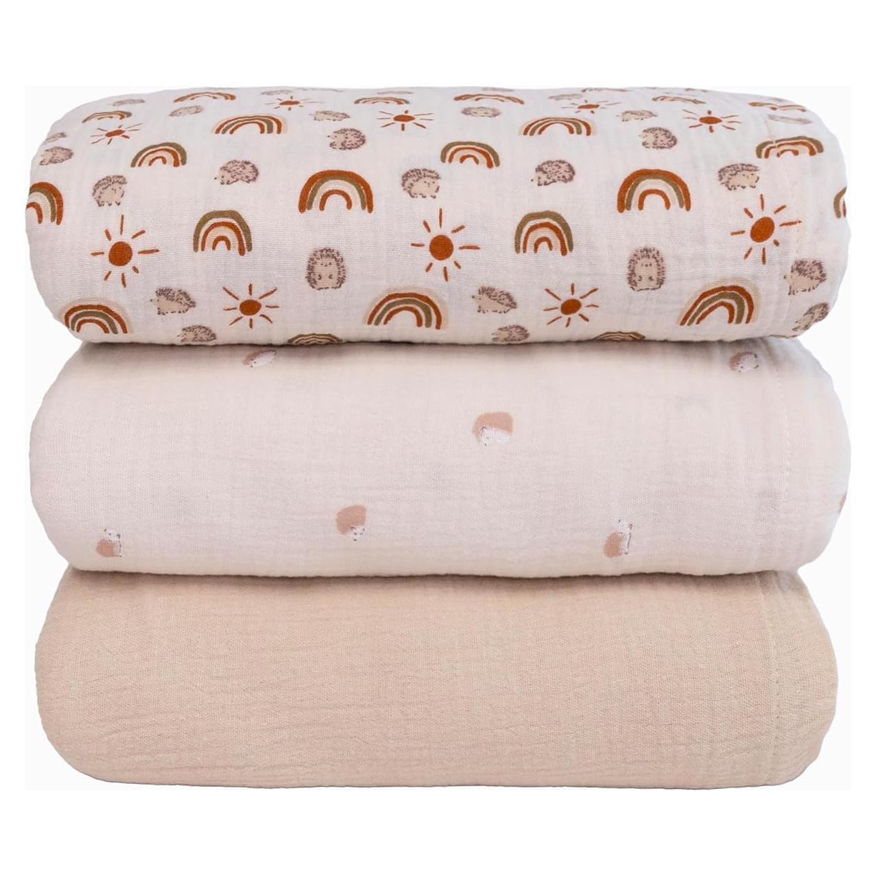 Mantas de Muselina MY LITTLE ZONE 120x120 cm Paquete de 3