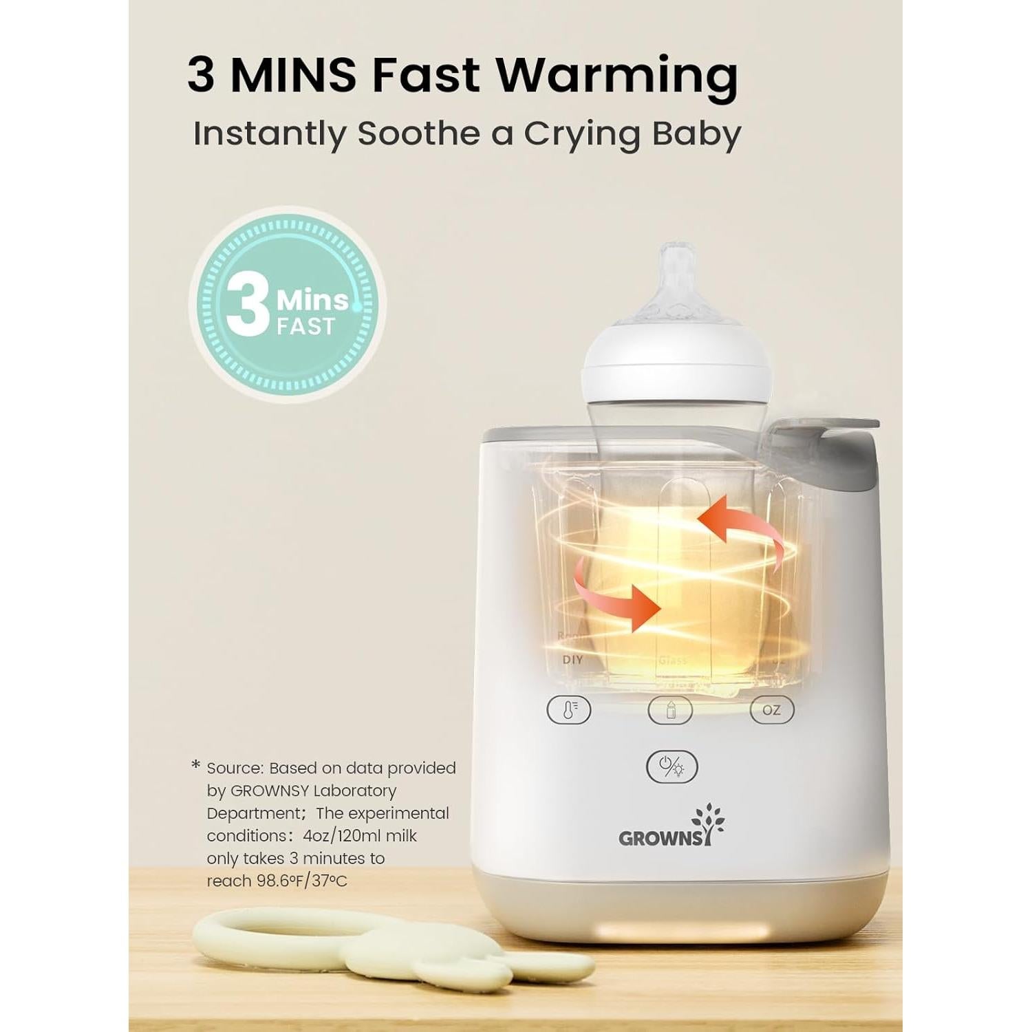 Calentador de Biberones GROWNSY 2025, Rápido y Multifuncional
