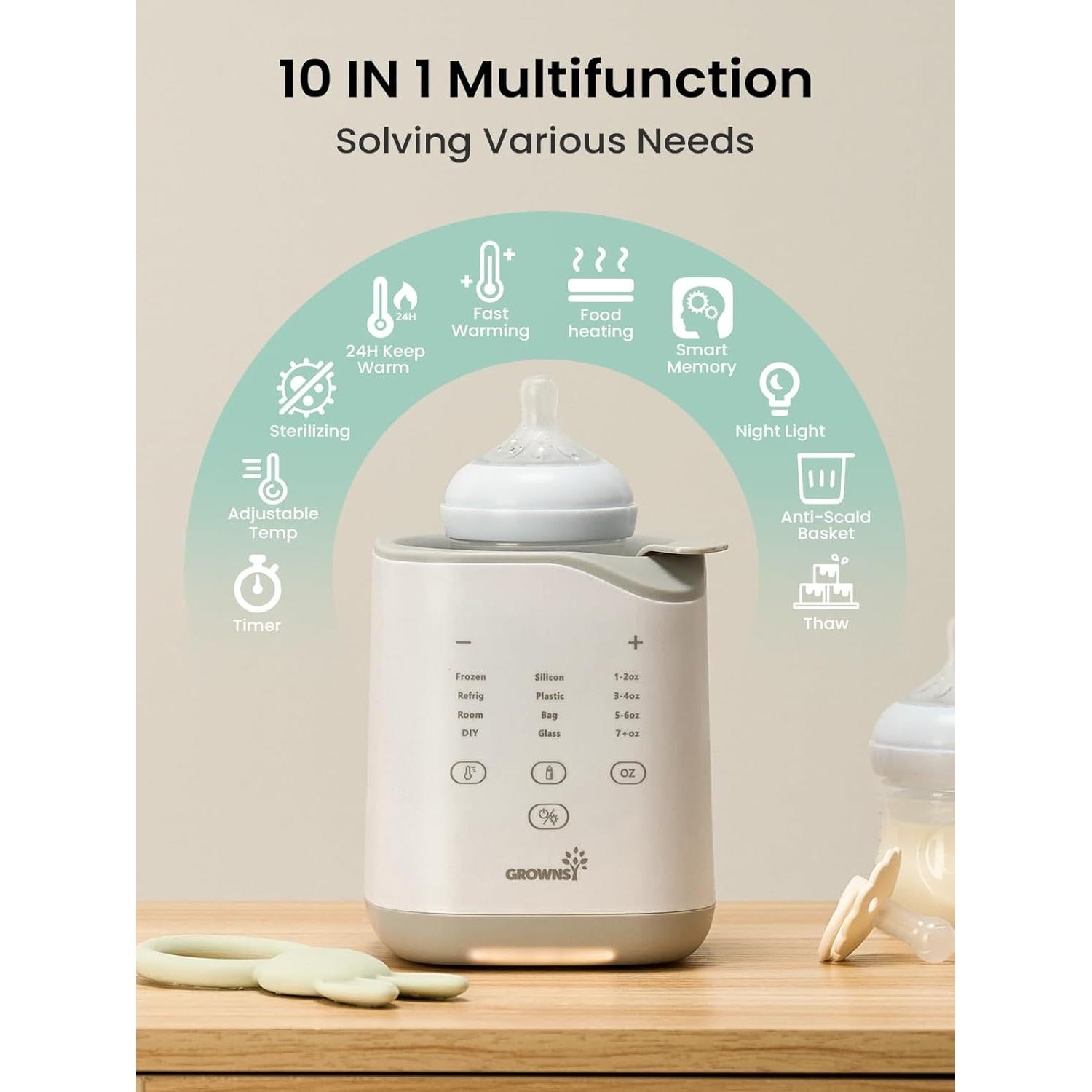 Calentador de Biberones GROWNSY 2025, Rápido y Multifuncional