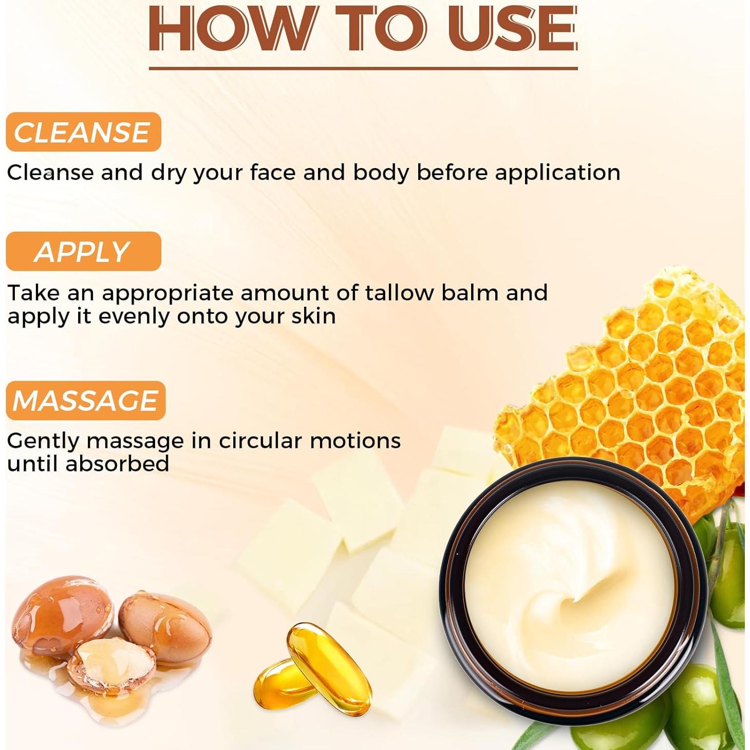 Bálsamo Hidratante Facial de Grasa de Res Orgánica 60g