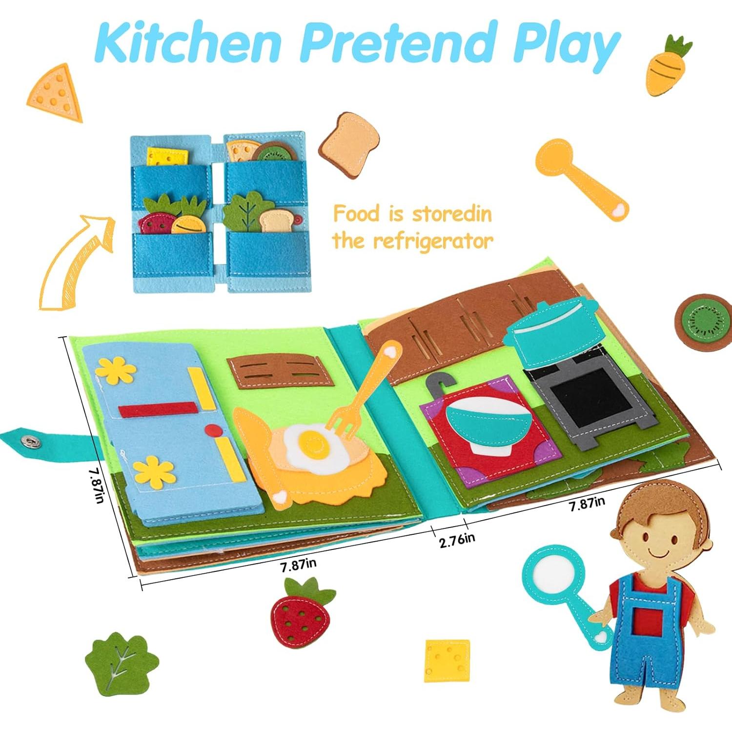 Libro Ocupado Montessori de Fieltro para Niños 3-6 Años