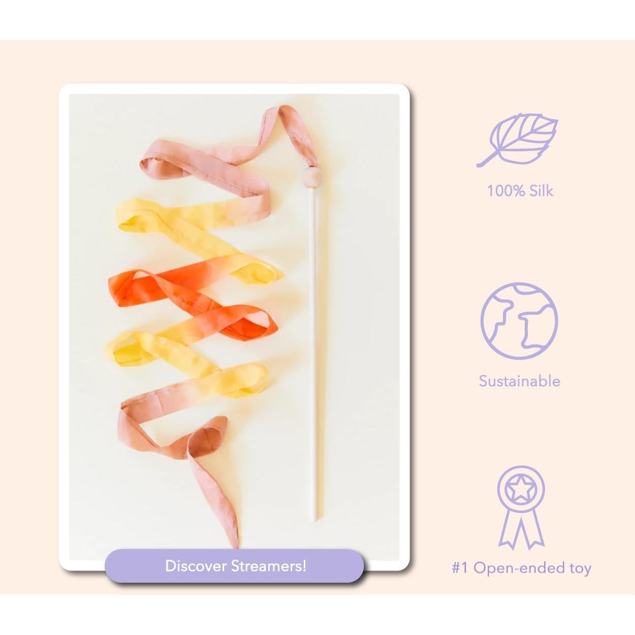 Cinta de Arcoíris Boho Sarah's Silks 2.44m Seda y Madera