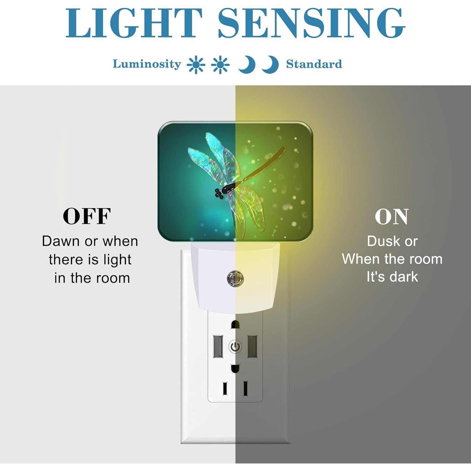 Luz Nocturna LED Dragón de Cristal con Sensor Automático
