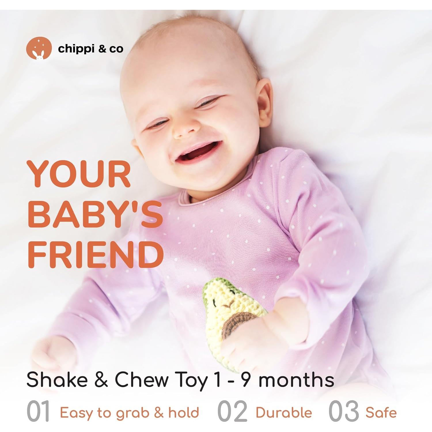 Sonajero de Ganchillo Chippi & Co Aguacate para Bebés