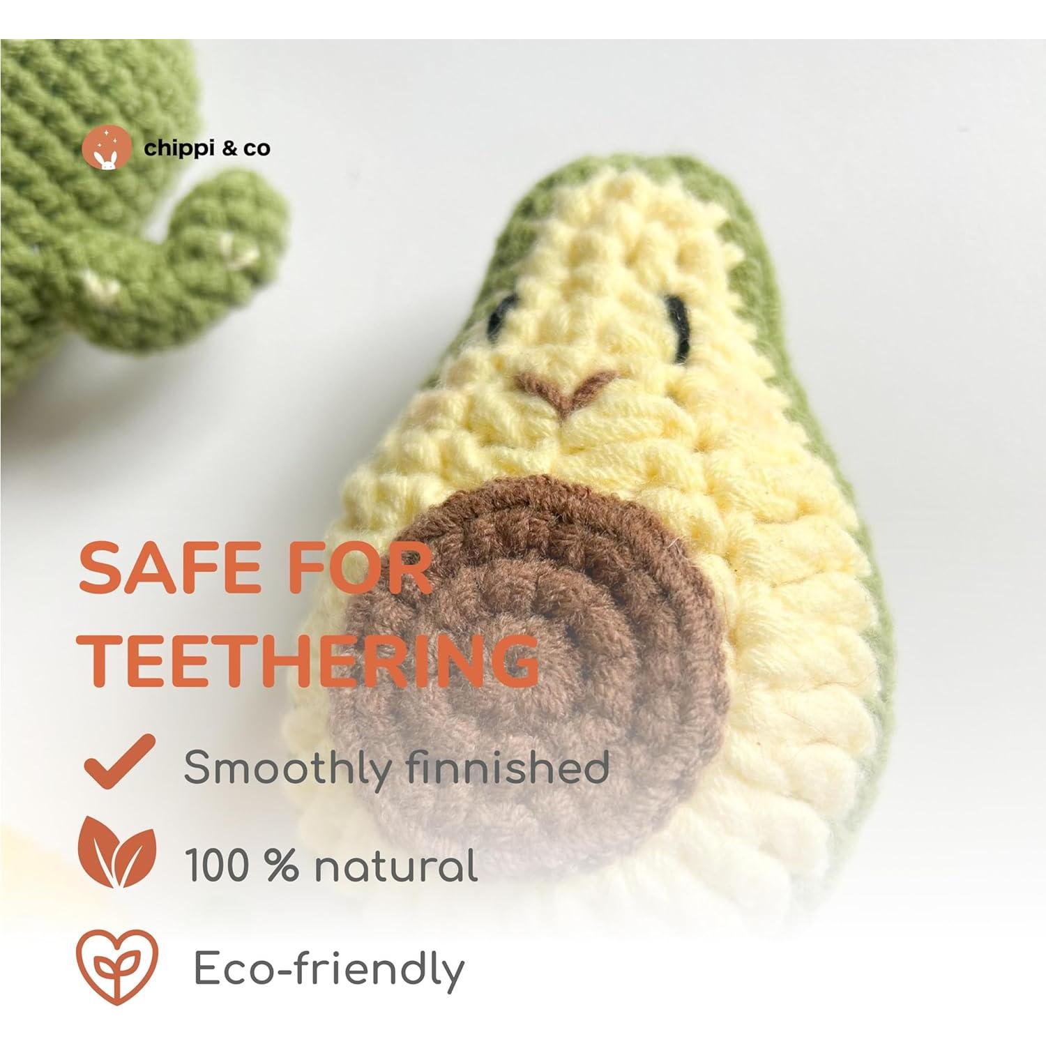 Sonajero de Ganchillo Chippi & Co Aguacate para Bebés