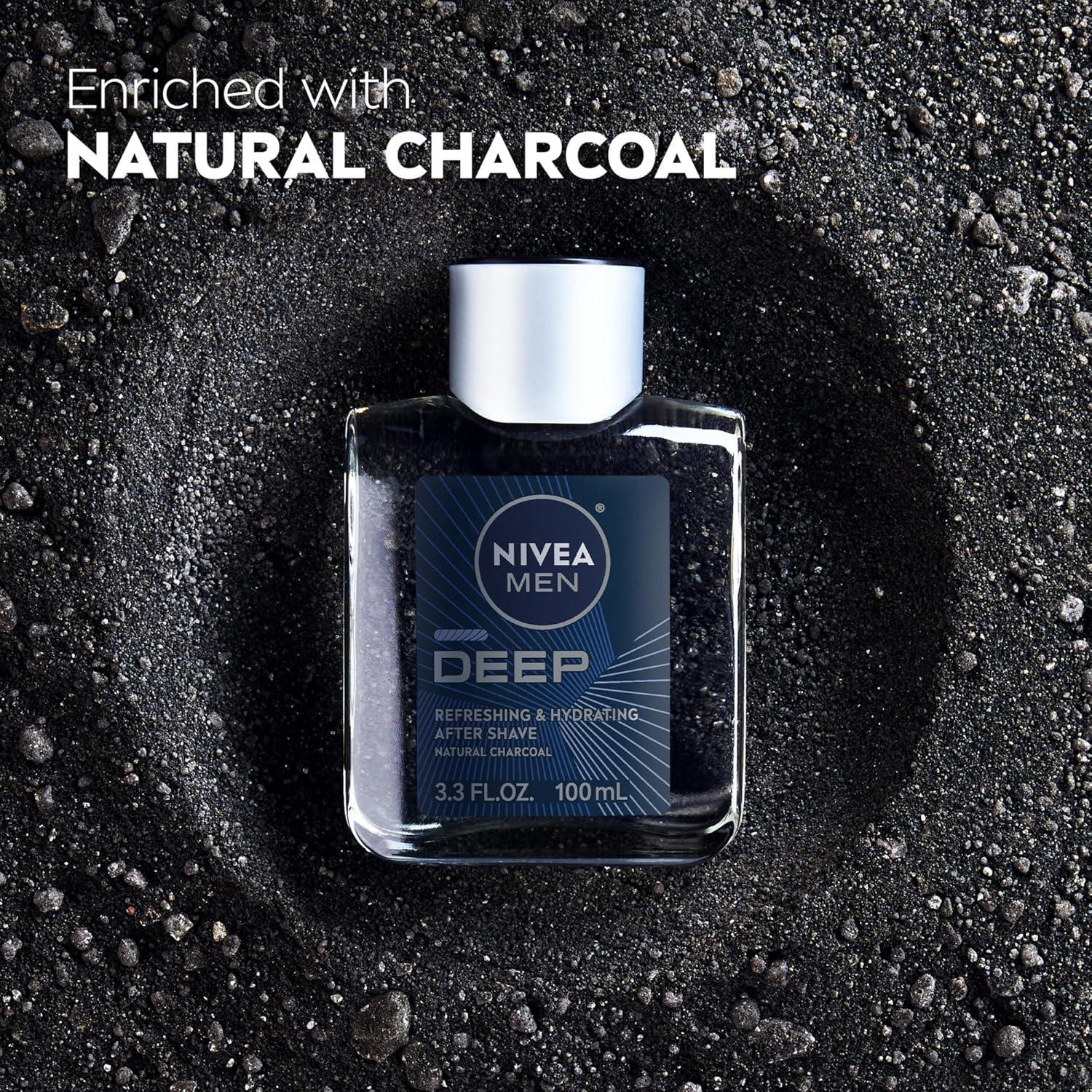 NIVEA Men DEEP After Shave Hidratante Carbón Natural 3x97.6ml