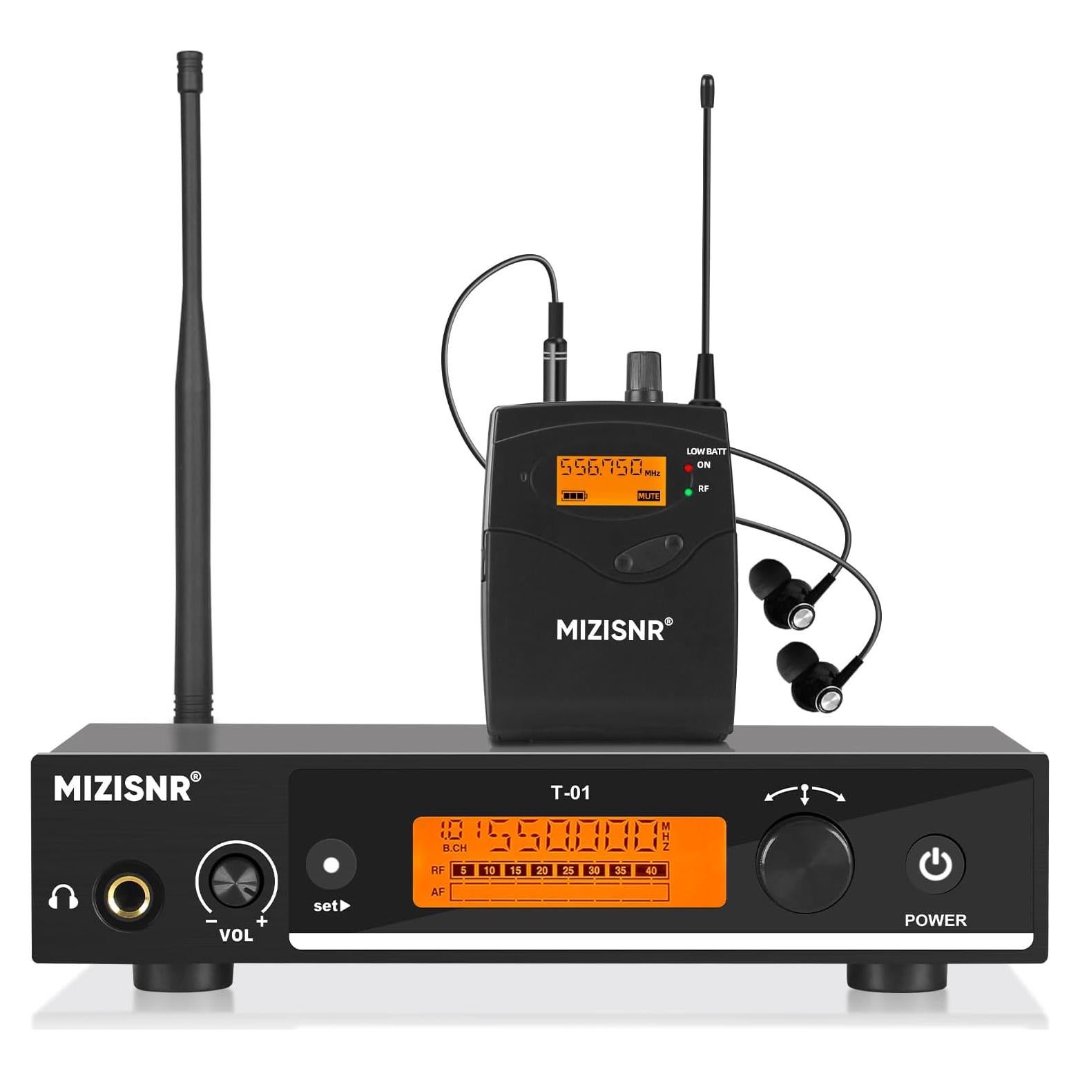Sistema de Monitoreo In Ear Inalámbrico MIZISNR T-01 UHF 80m
