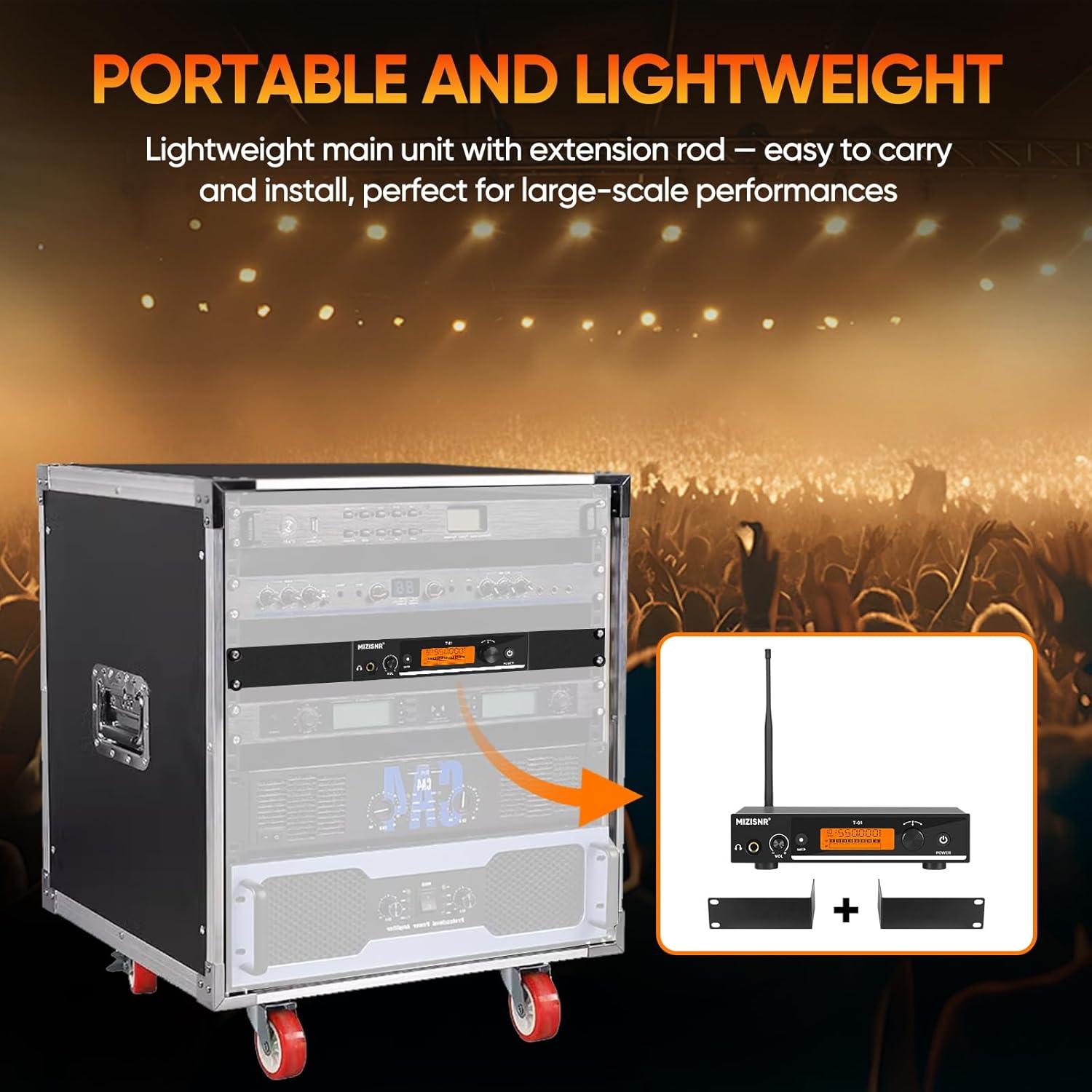 Sistema de Monitoreo In Ear Inalámbrico MIZISNR T-01 UHF 80m