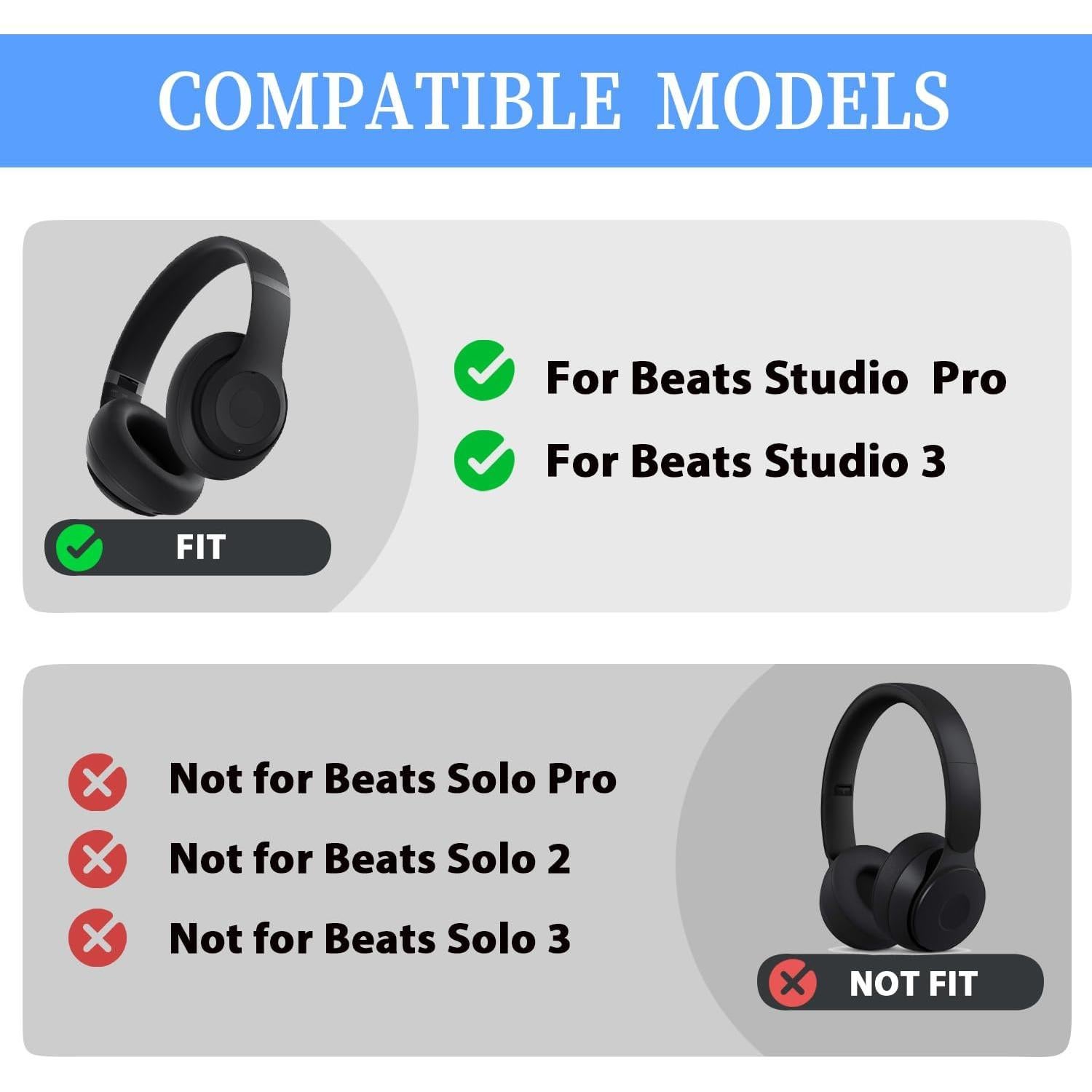 Diadema de Repuesto para Auriculares Beats Studio Pro - Negro