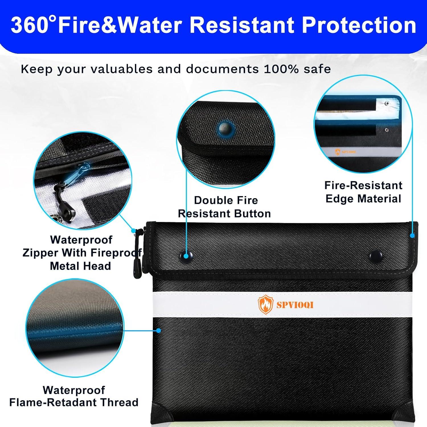 Bolsa Ignífuga SPVIOQI Mediana Resistente al Agua 360°