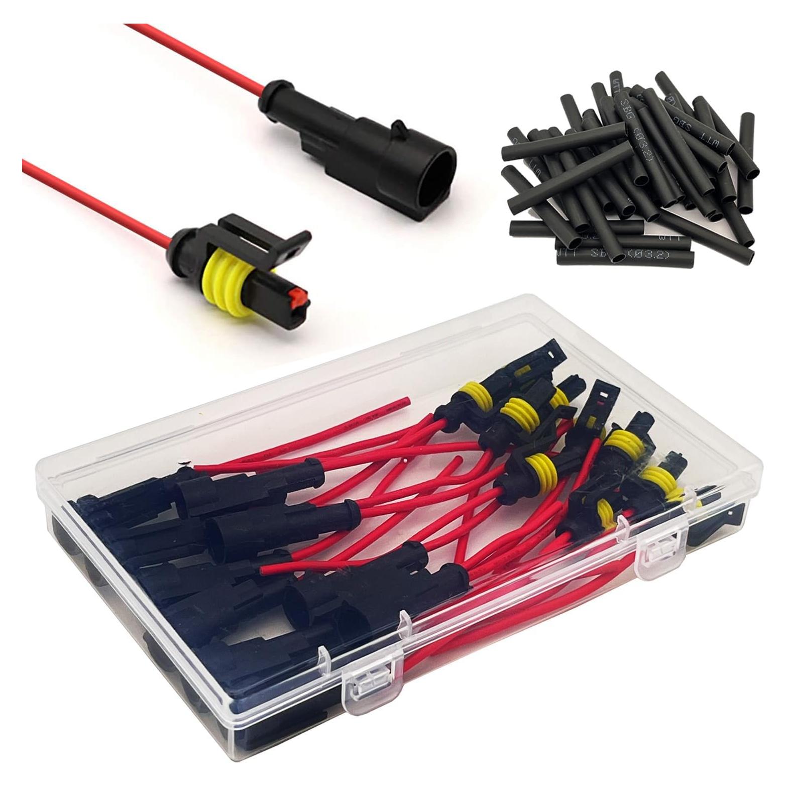 Kit de 10 Conectores Eléctricos Impermeables 1 Pin 16 AWG Twippo