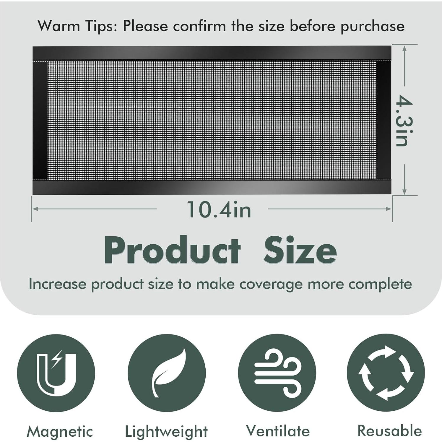 Cubiertas de Ventilación Magnéticas ACNOYEL 4"x10" - Paquete de 3