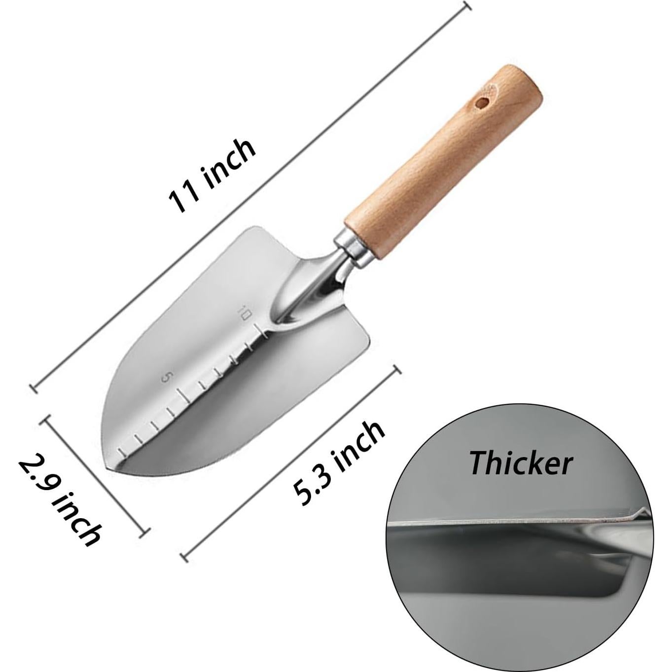 Pala de Jardín SPDTECH Acero Inoxidable Mango de Madera