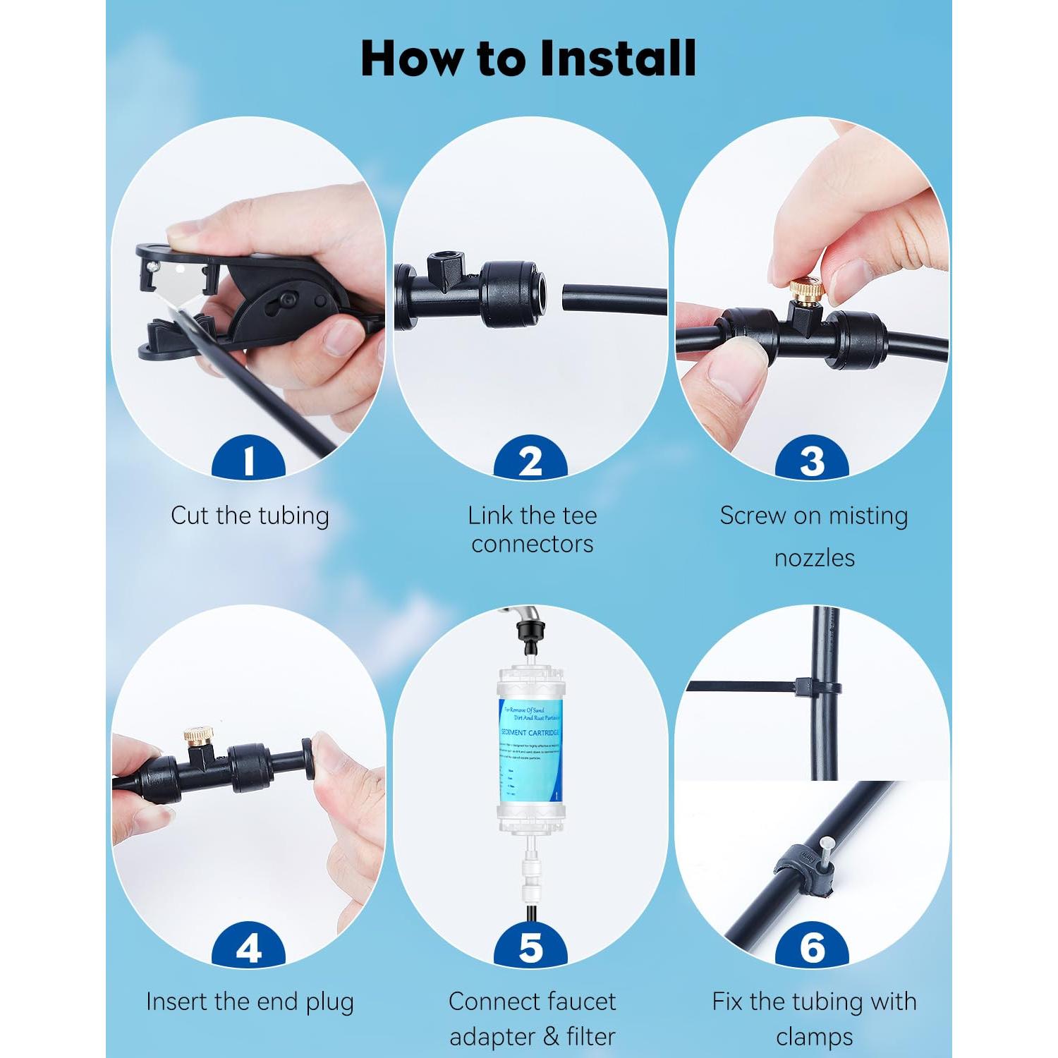 Kit de Nebulización Pawfly 50 pies con 15 Boquillas de Latón