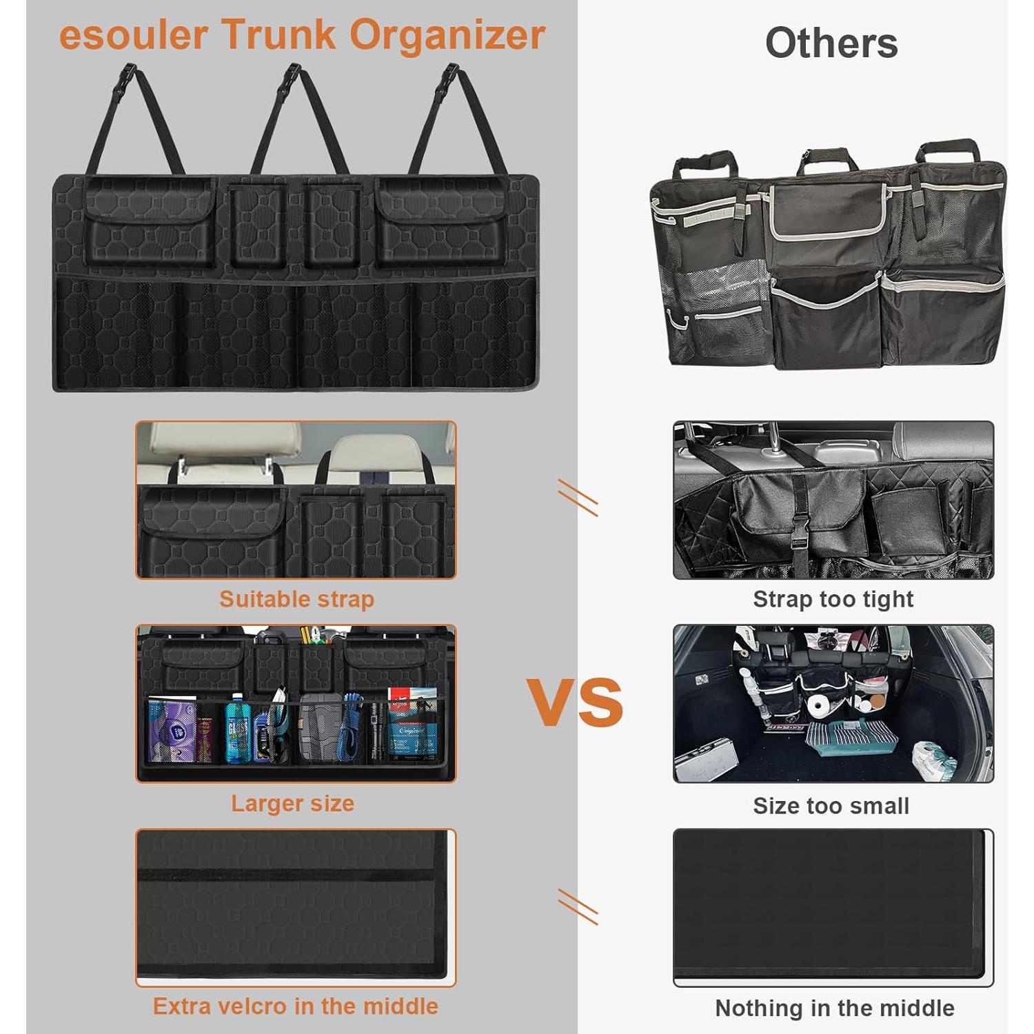 Organizador de Maletero de Coche esouler 106.68x45.72cm Negro