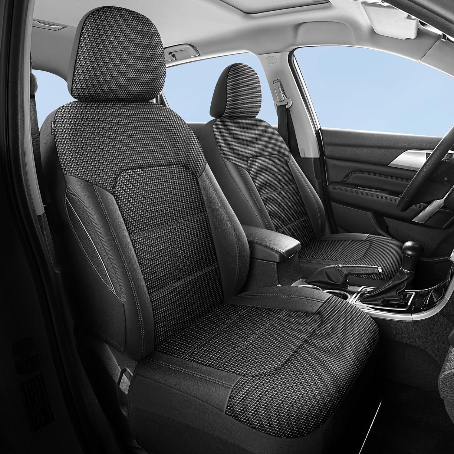 Fundas de Asiento HChengkikz Transpirables para Coche Negro