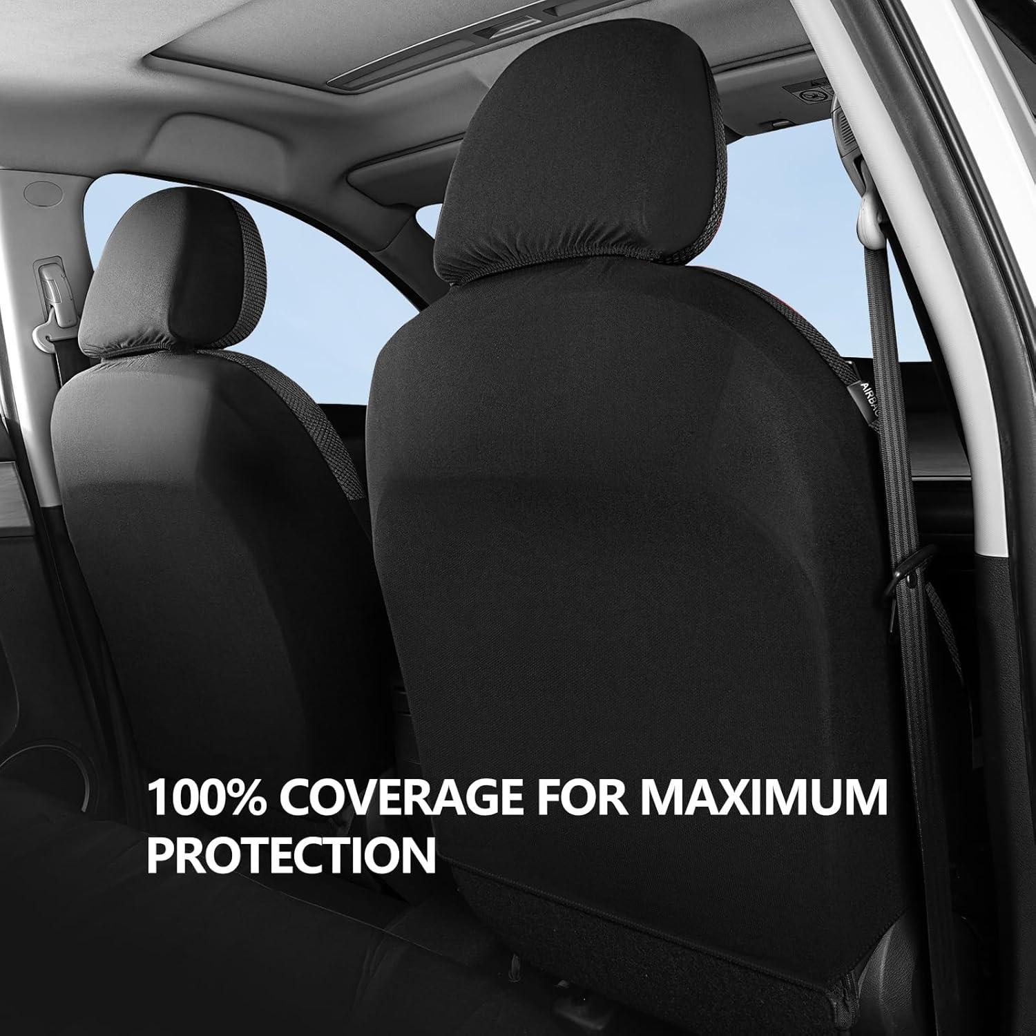 Fundas de Asiento HChengkikz Transpirables para Coche Negro