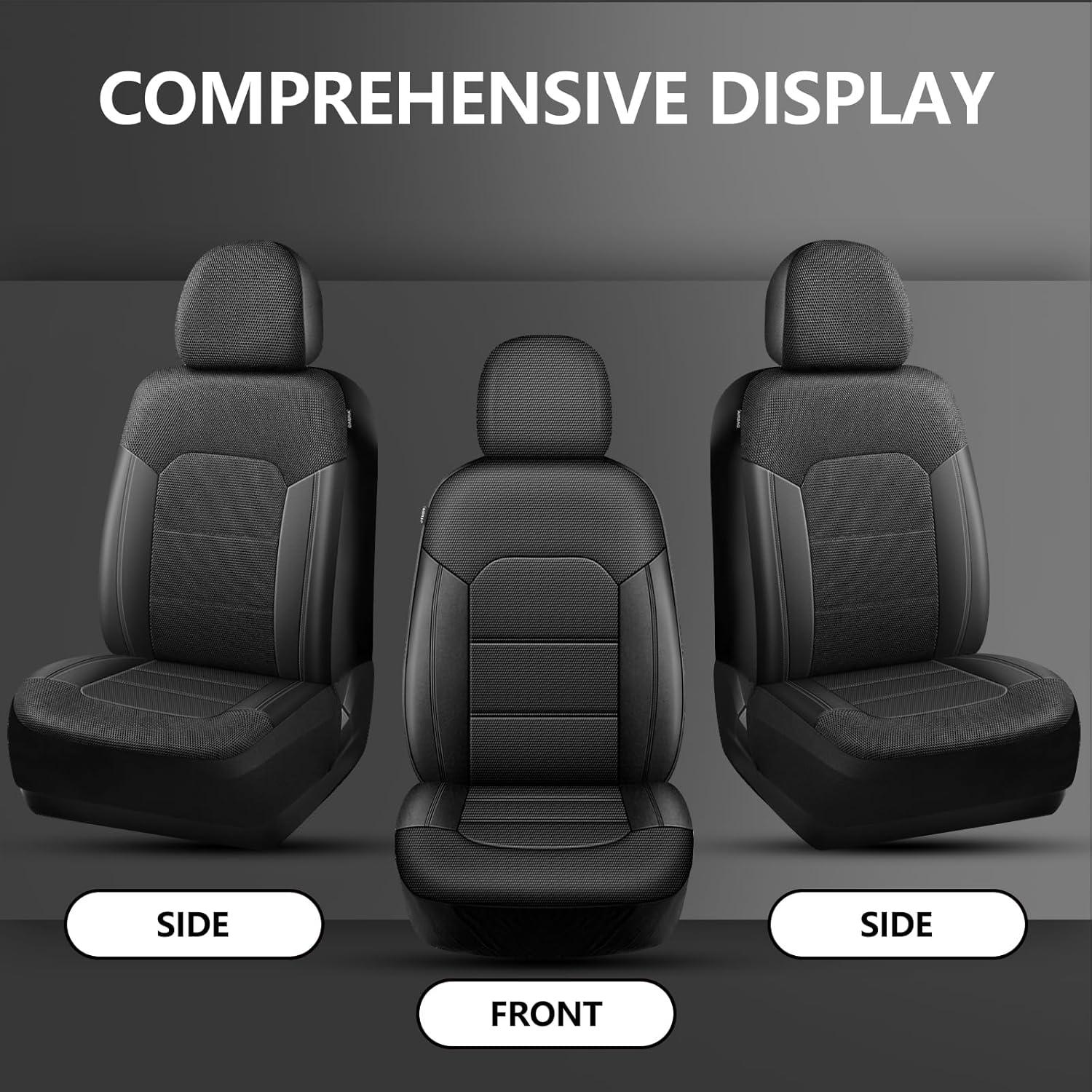Fundas de Asiento HChengkikz Transpirables para Coche Negro