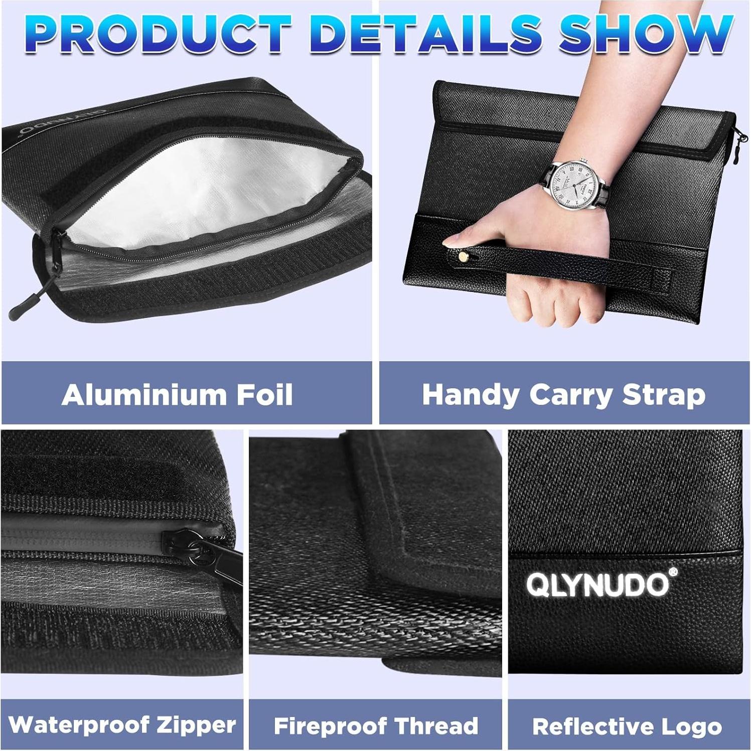 Bolsa Ignífuga QLYNUDO para Documentos 27.94x19.56 cm