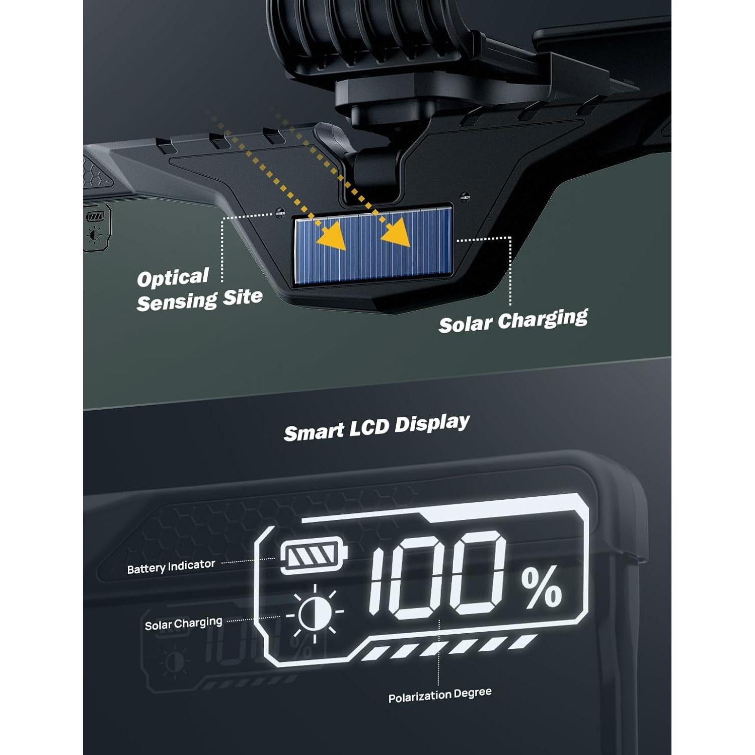 Visera Solar Inteligente JOYTUTUS A1916-04415-BK Anti-reflejo