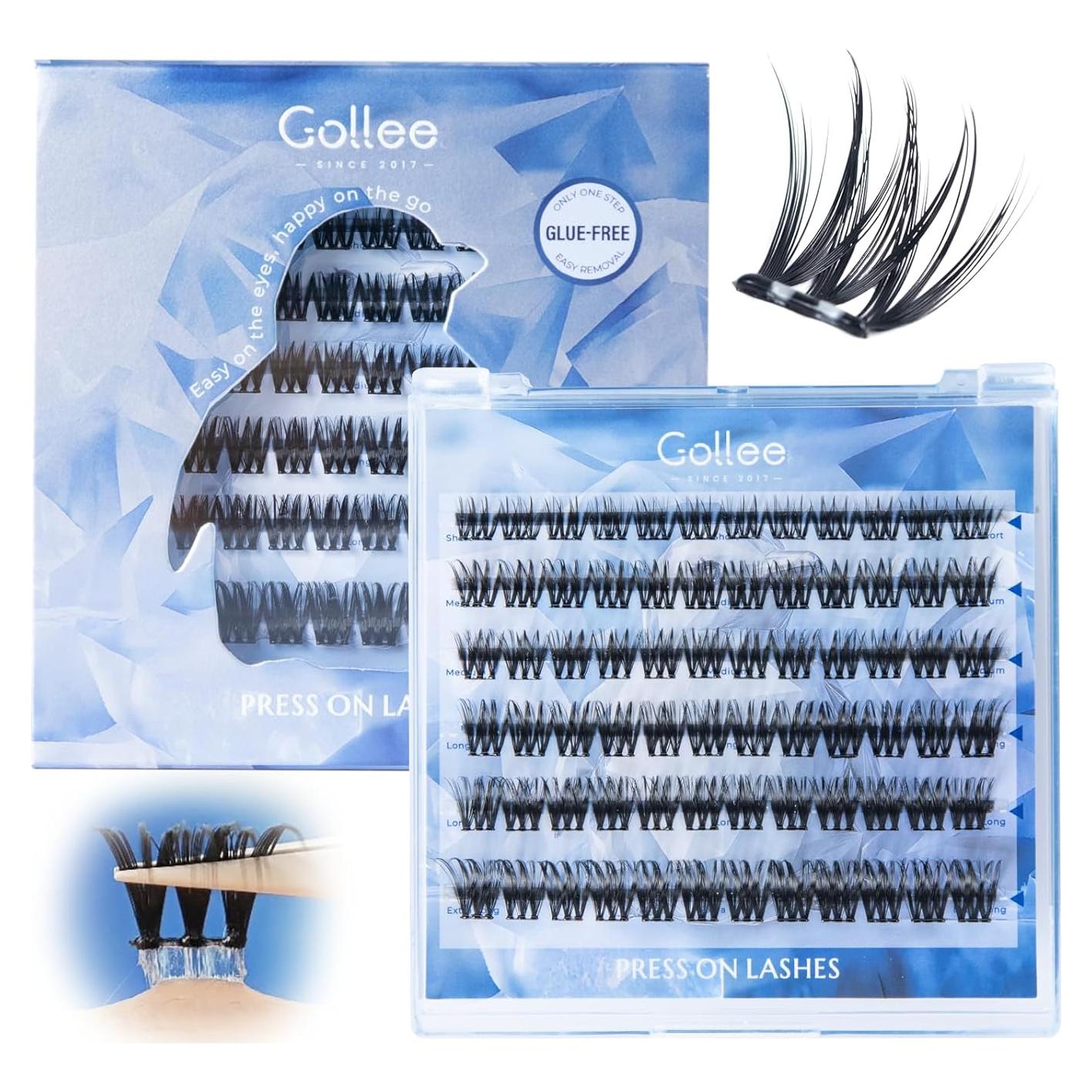 Grupos de Pestañas Autoadhesivas GOLLEE 6D Reutilizables