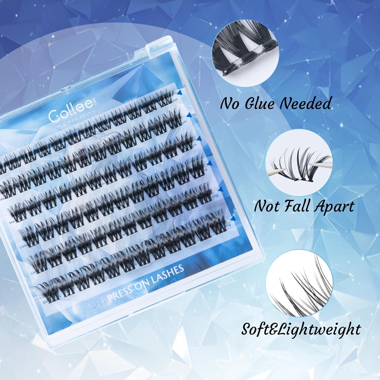 Grupos de Pestañas Autoadhesivas GOLLEE 6D Reutilizables