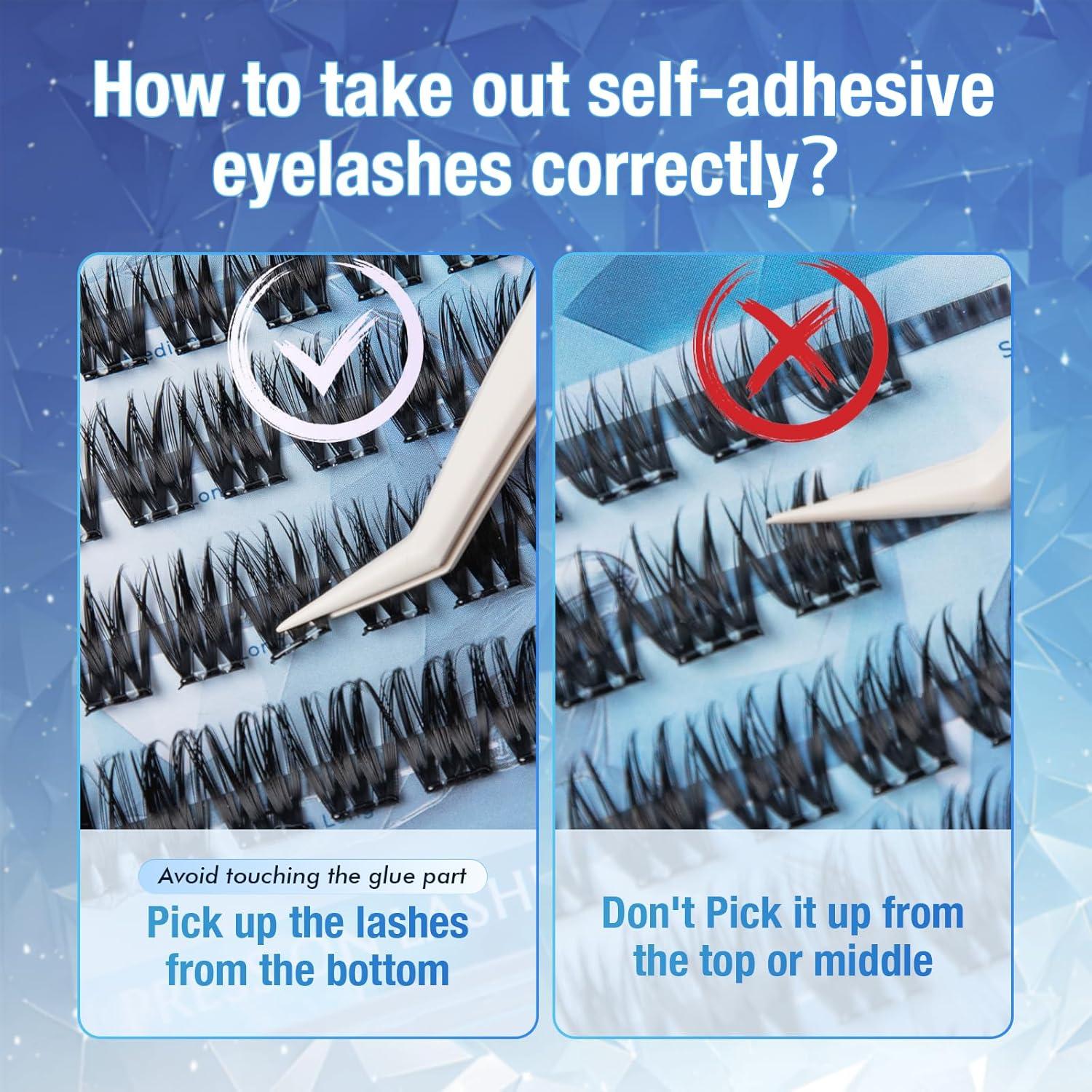 Grupos de Pestañas Autoadhesivas GOLLEE 6D Reutilizables