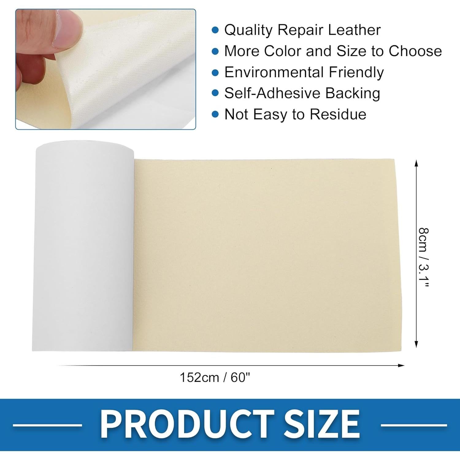 Parche de Reparación de Cuero Autoadhesivo A ABSOPRO 8x152cm Beige