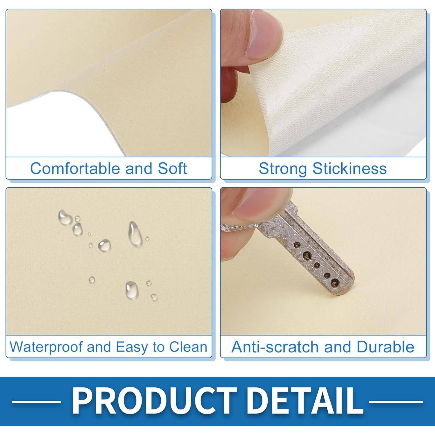 Parche de Reparación de Cuero Autoadhesivo A ABSOPRO 8x152cm Beige