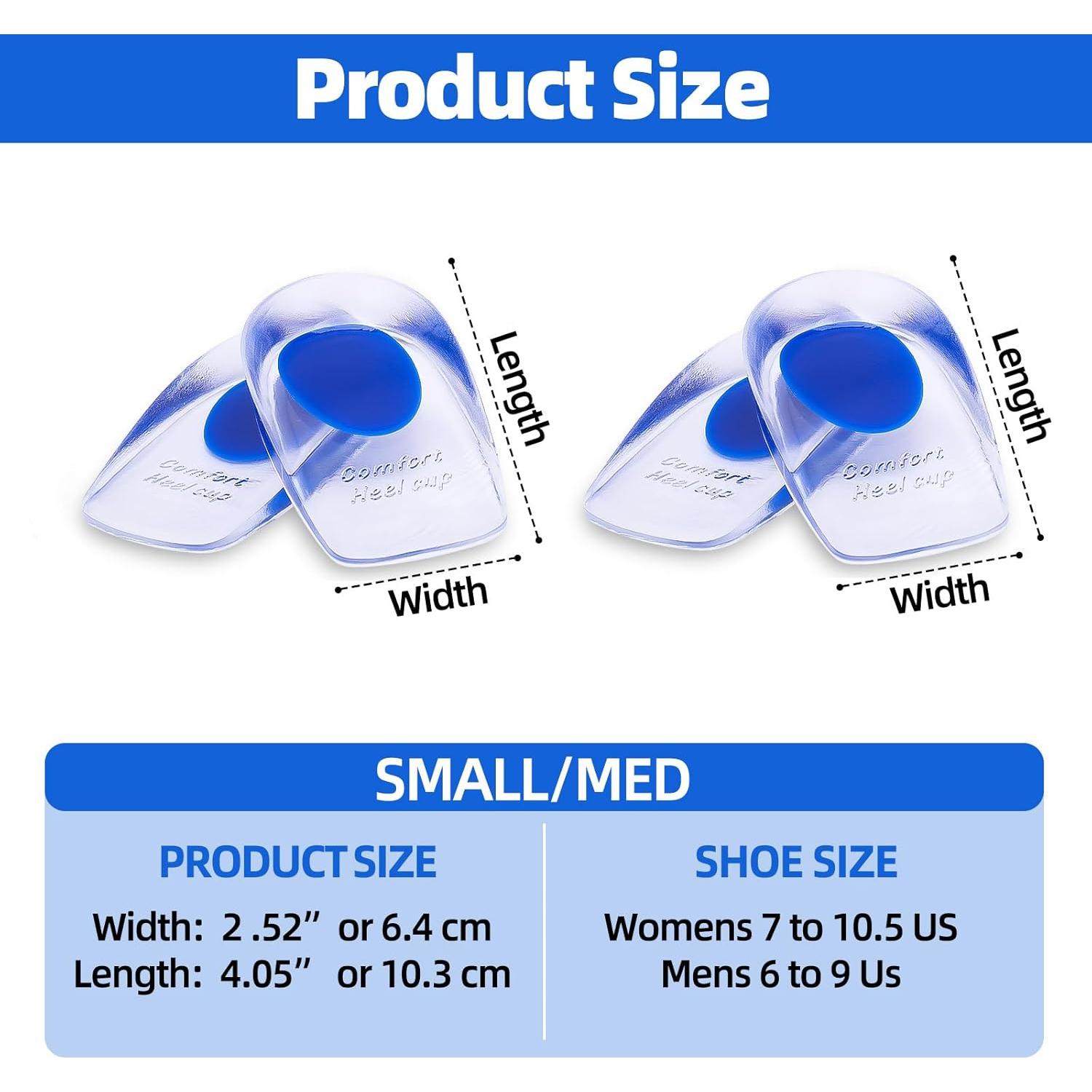 Copas de Talón de Gel JayruiMice - 2 Pares para Dolor de Talón