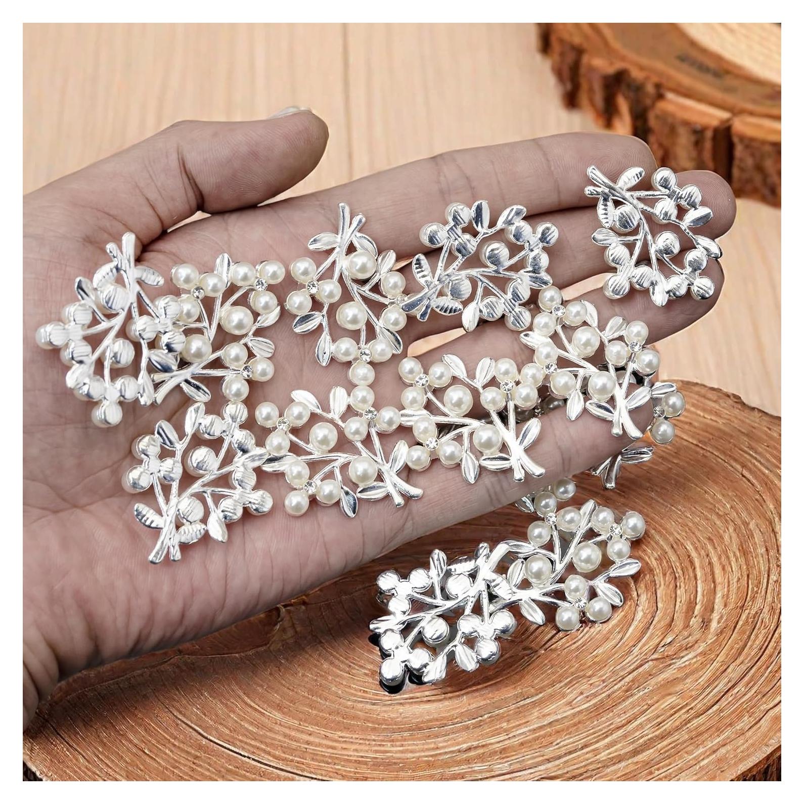 36 Piezas Adornos de Hoja con Rhinestone Oro Rodvanvo