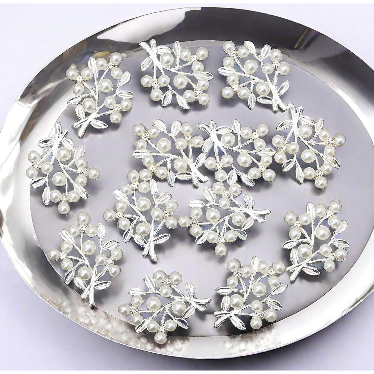 36 Piezas Adornos de Hoja con Rhinestone Oro Rodvanvo