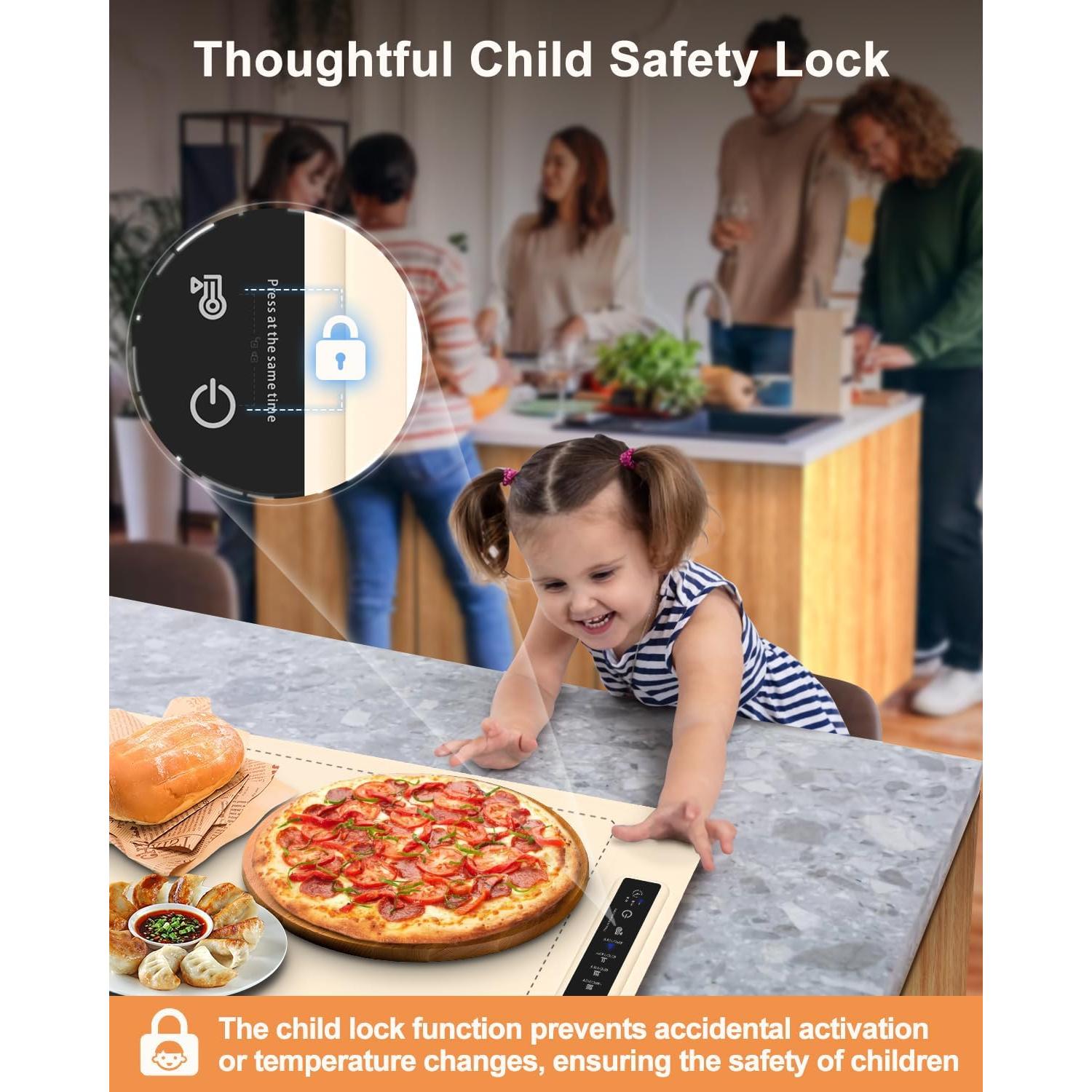 Bandeja Calentadora Eléctrica Mojimdo 250W 100°C - Blanco Crema